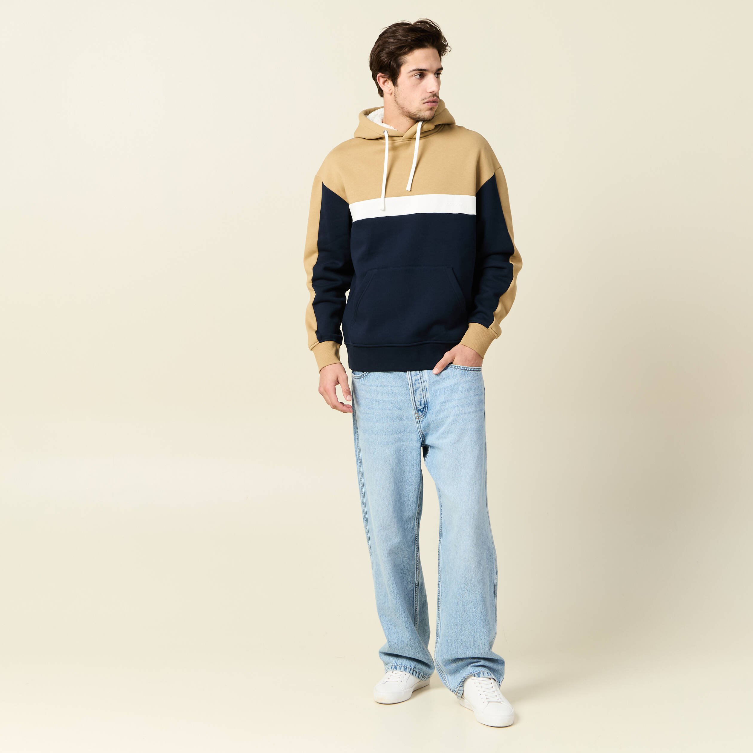 sweat a capuche doublee bleu marine homme Sweat à capuche doublée bleu marine homme
