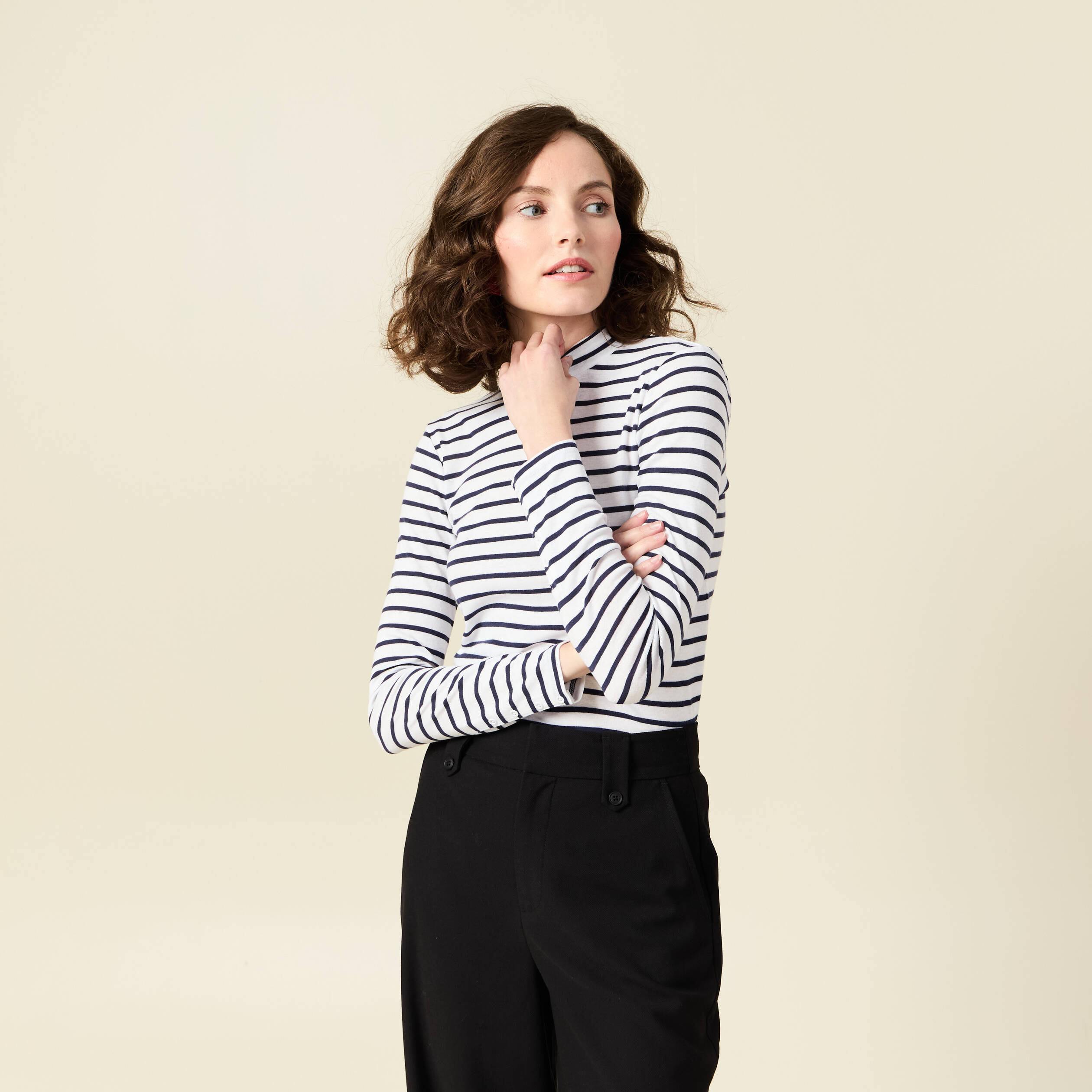 t shirt manches longues ecru femme T-shirt manches longues ecru femme