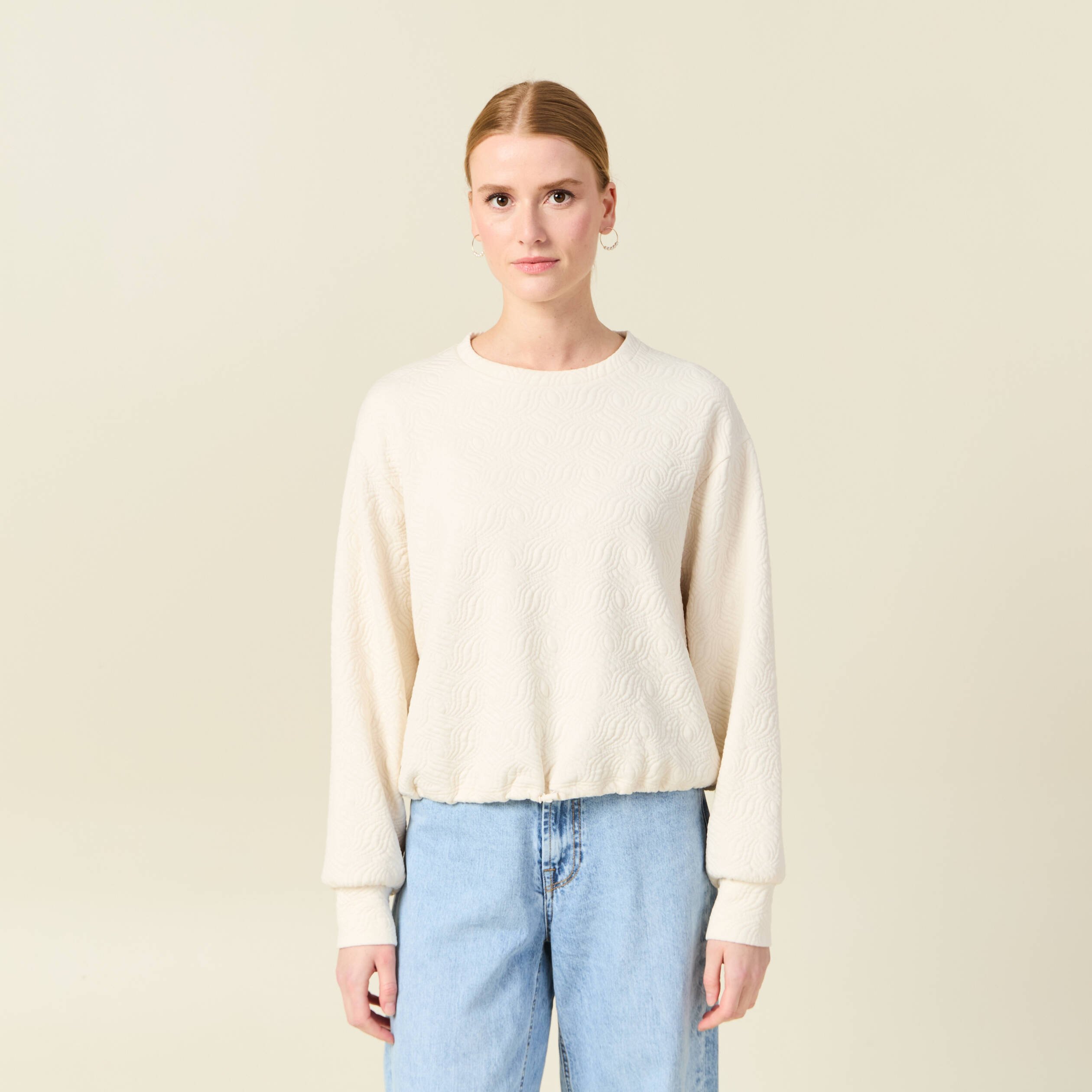 sweat manches longues ecru femme Sweat manches longues ecru femme