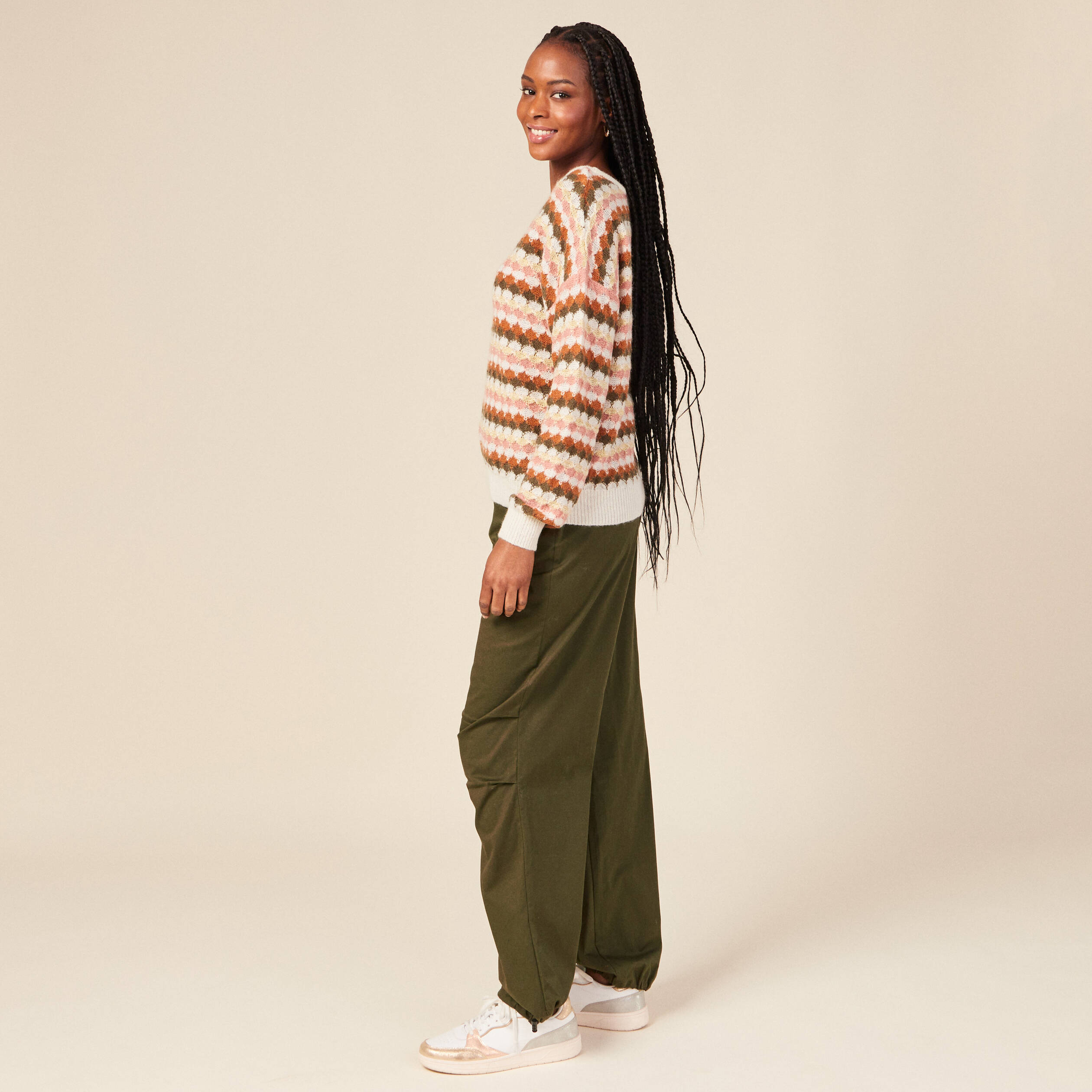 Pull éco-responsable orange foncé femme