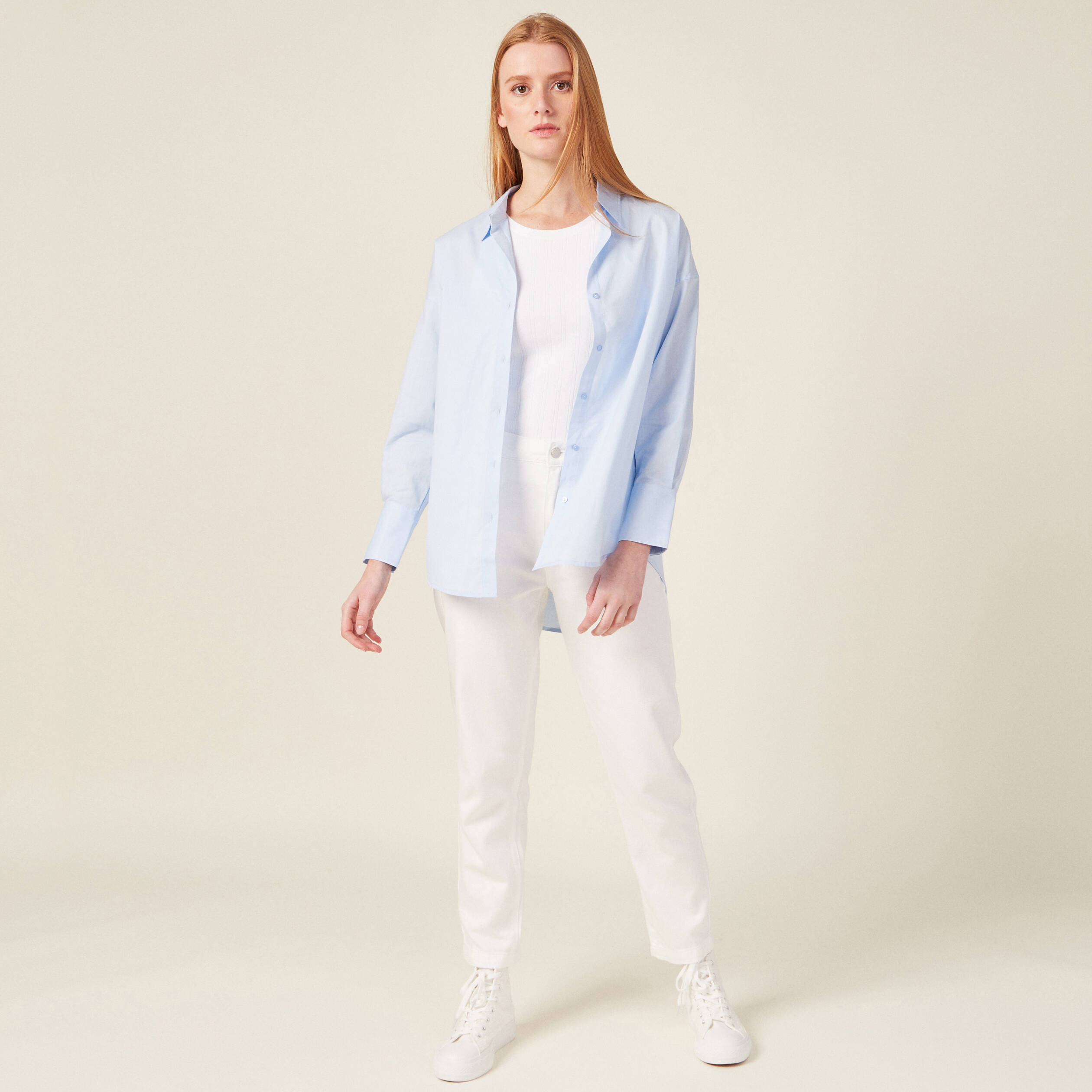 chemise manches longues bleu ciel femme Chemise manches longues bleu ciel femme