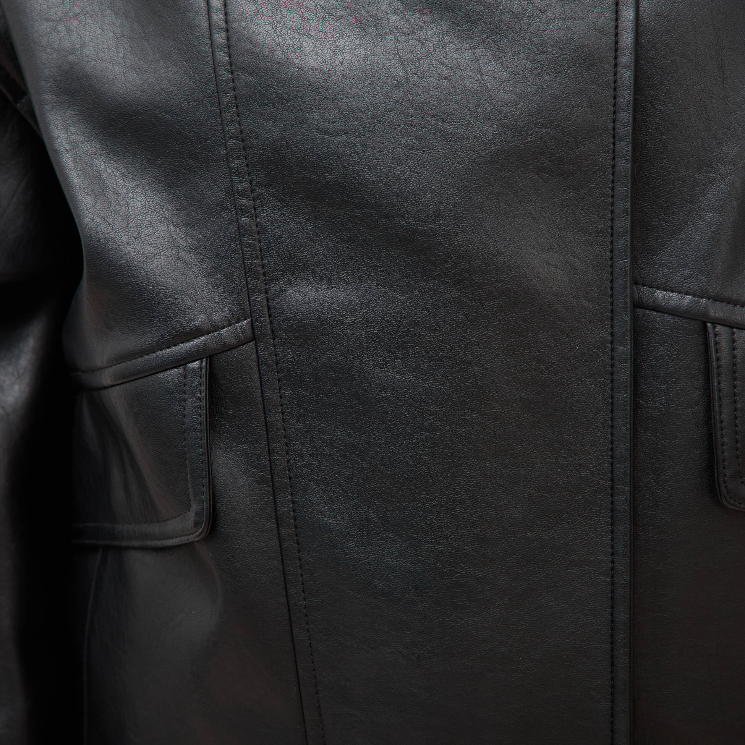 Blouson manches longues similicuir noir femme