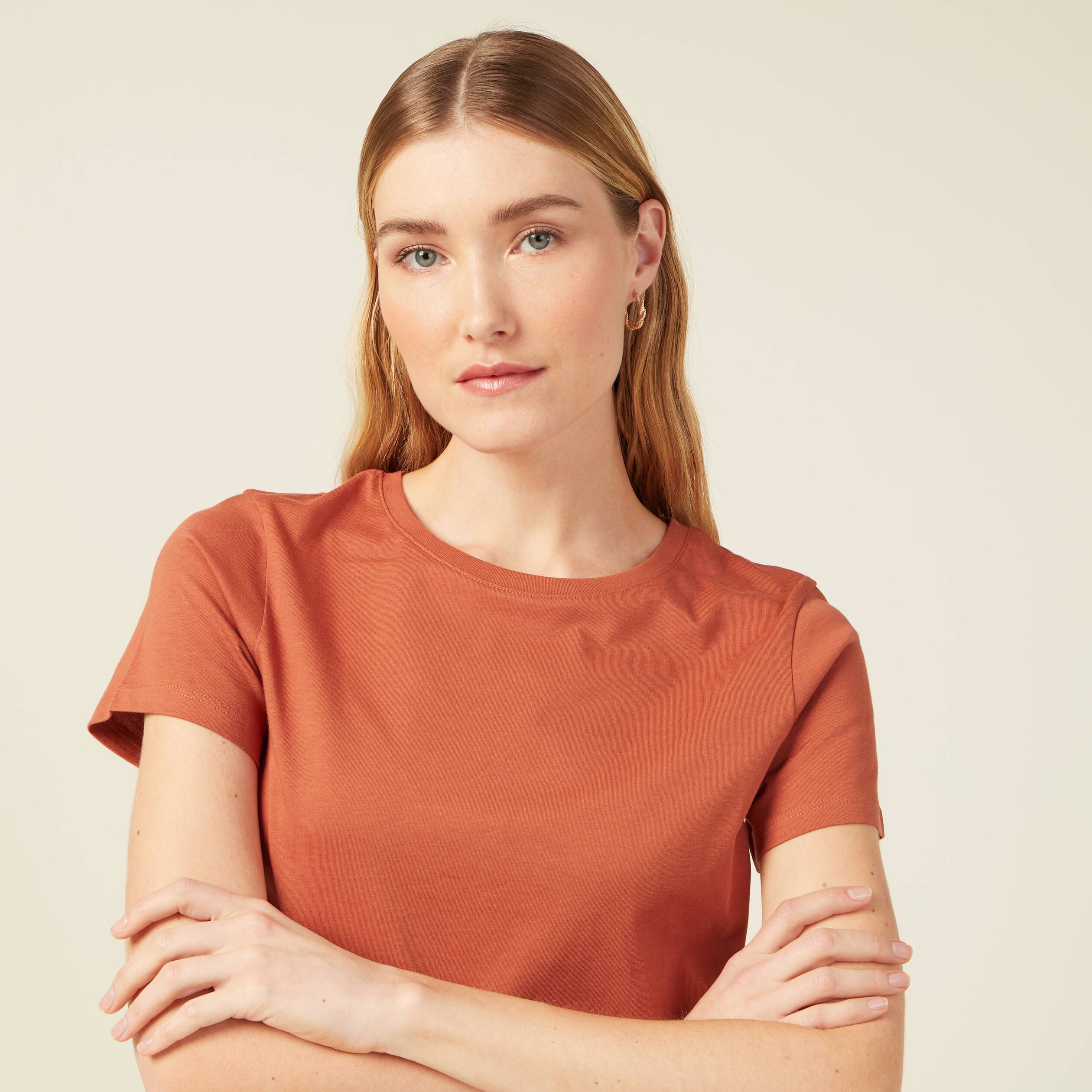 t shirt manches courtes orange femme T-shirt manches courtes orange femme