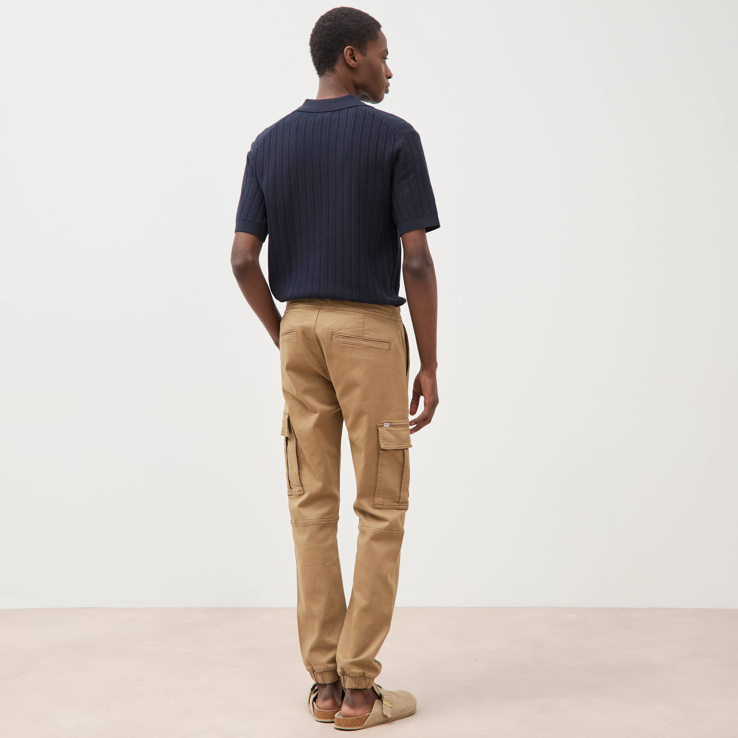 Pantalon battle bas resserr&eacute; vert kaki homme