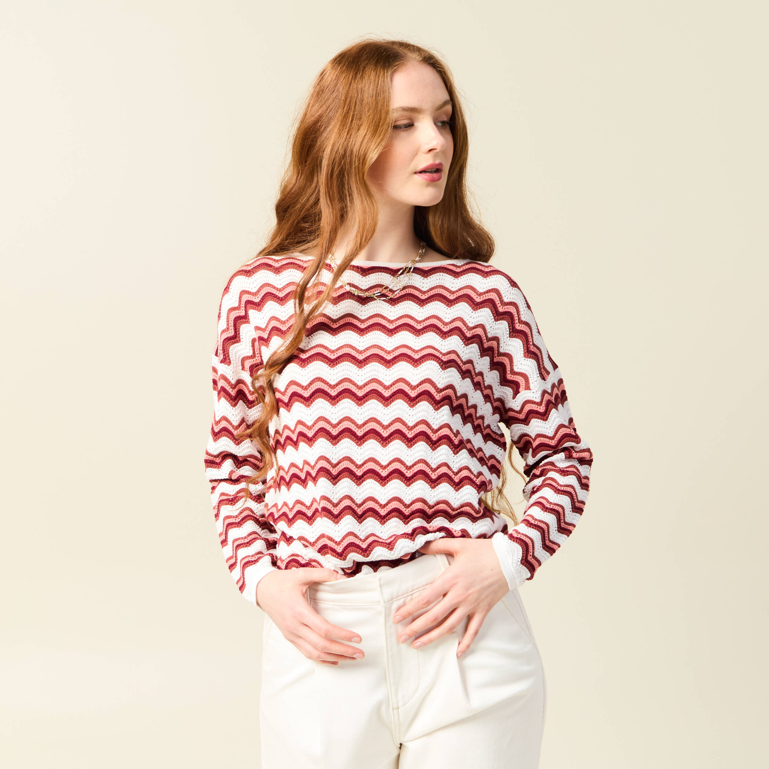 pull manches longues vieux rose femme Pull manches longues vieux rose femme
