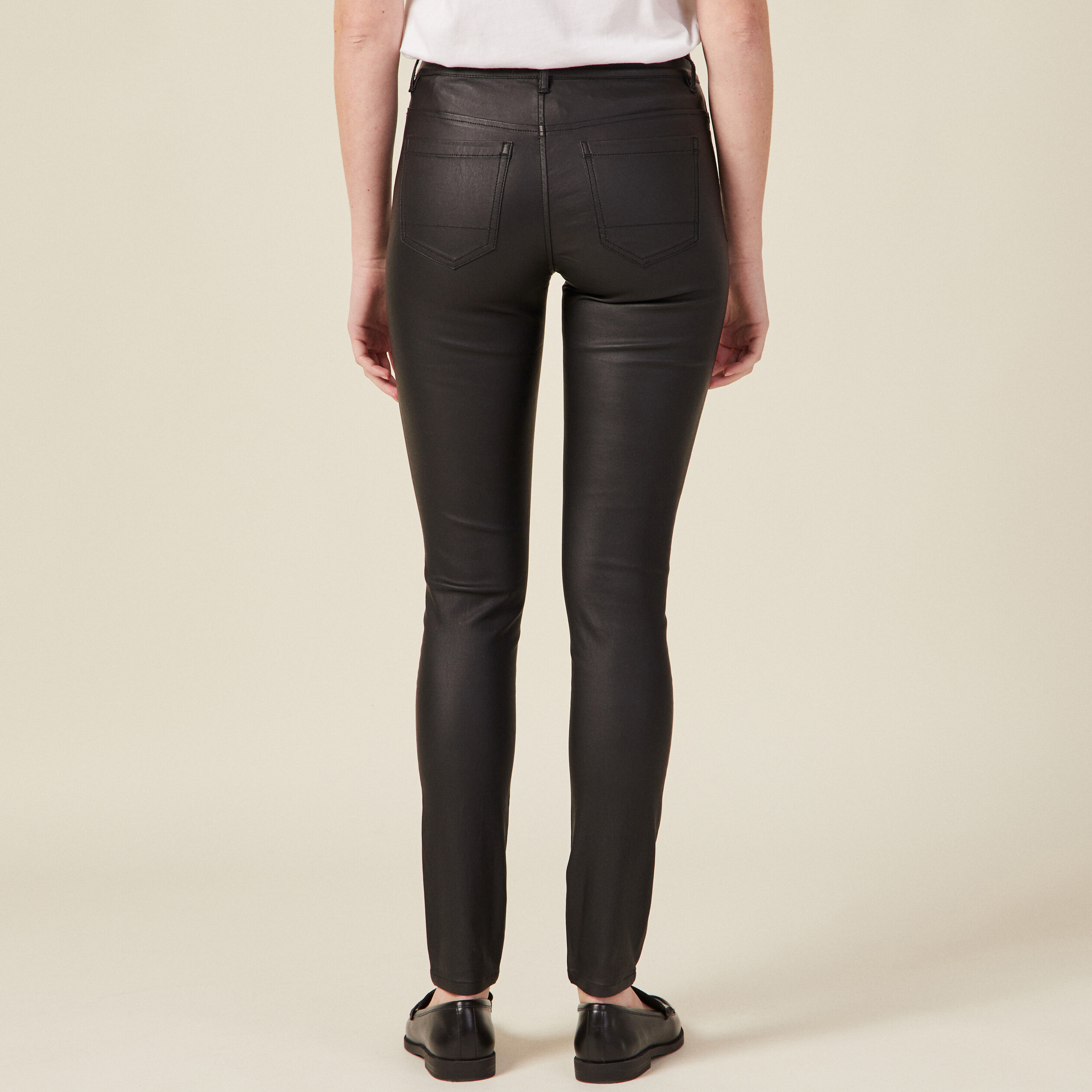 tregging skinny denim noir enduit femme Tregging skinny denim noir enduit femme