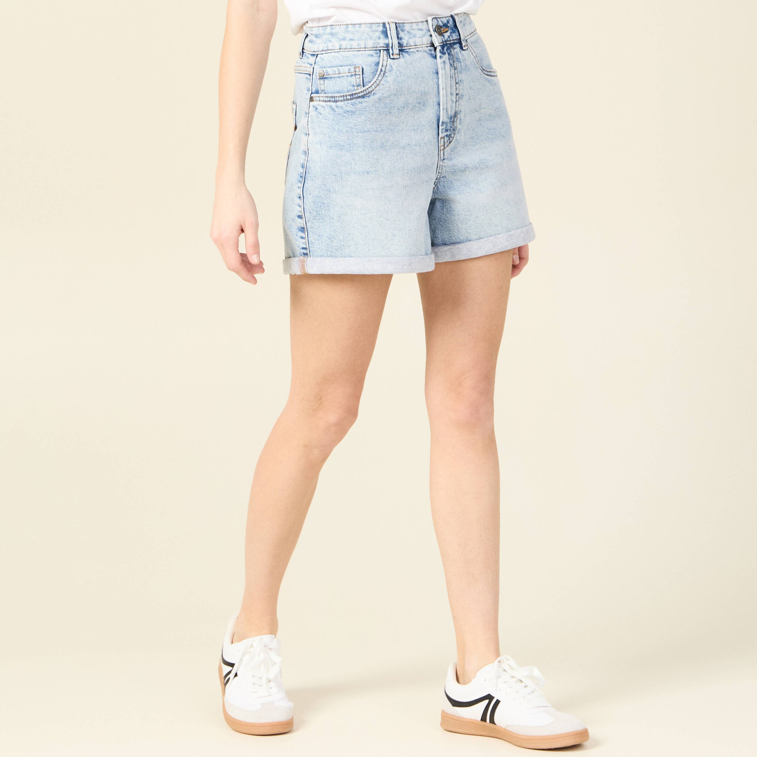 short mom eco responsable denim snow bleu femme Short mom éco-responsable denim snow bleu femme