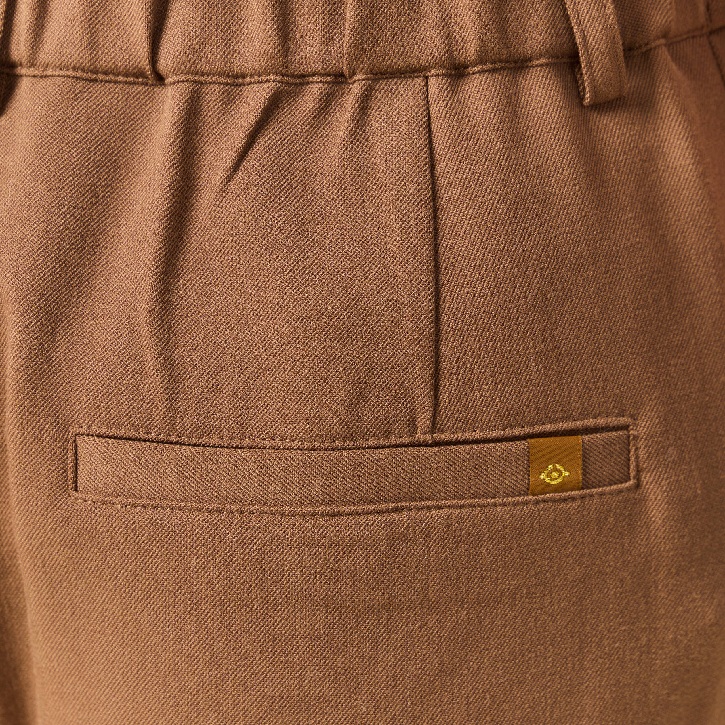 Pantalon slouchy taille haute 7/8&egrave;me marron femme