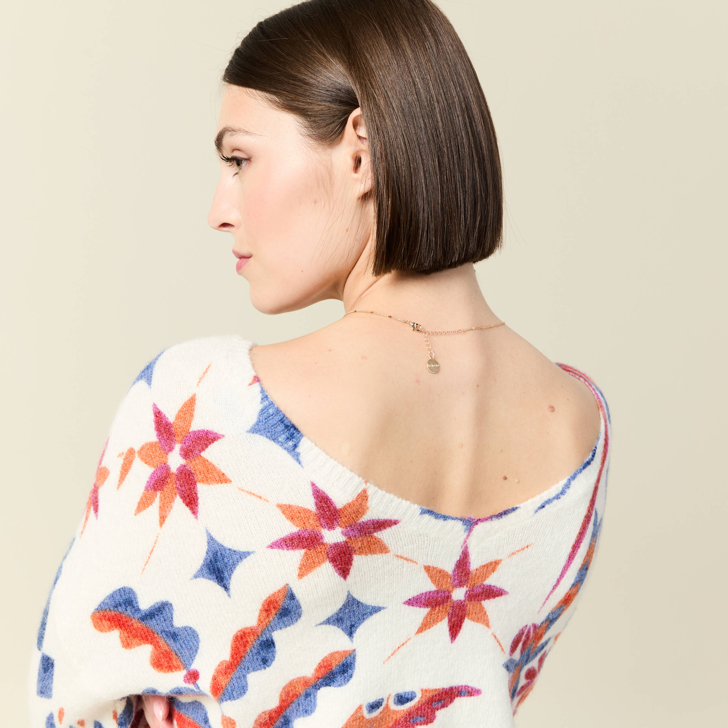 pull col rond manches longues ecru femme Pull col rond manches longues ecru femme