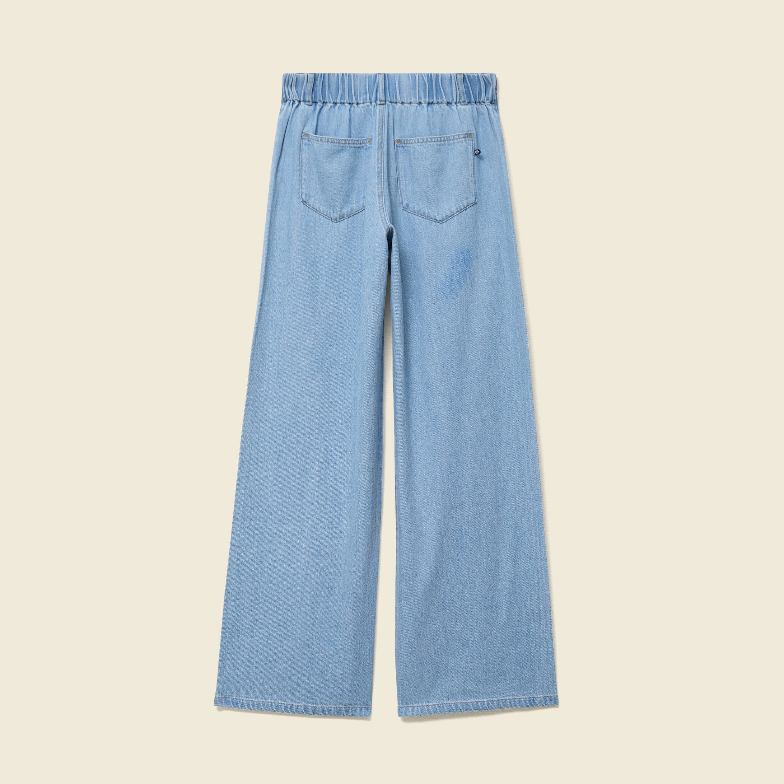 Jeans large taille standard en coton denim bleach femme
