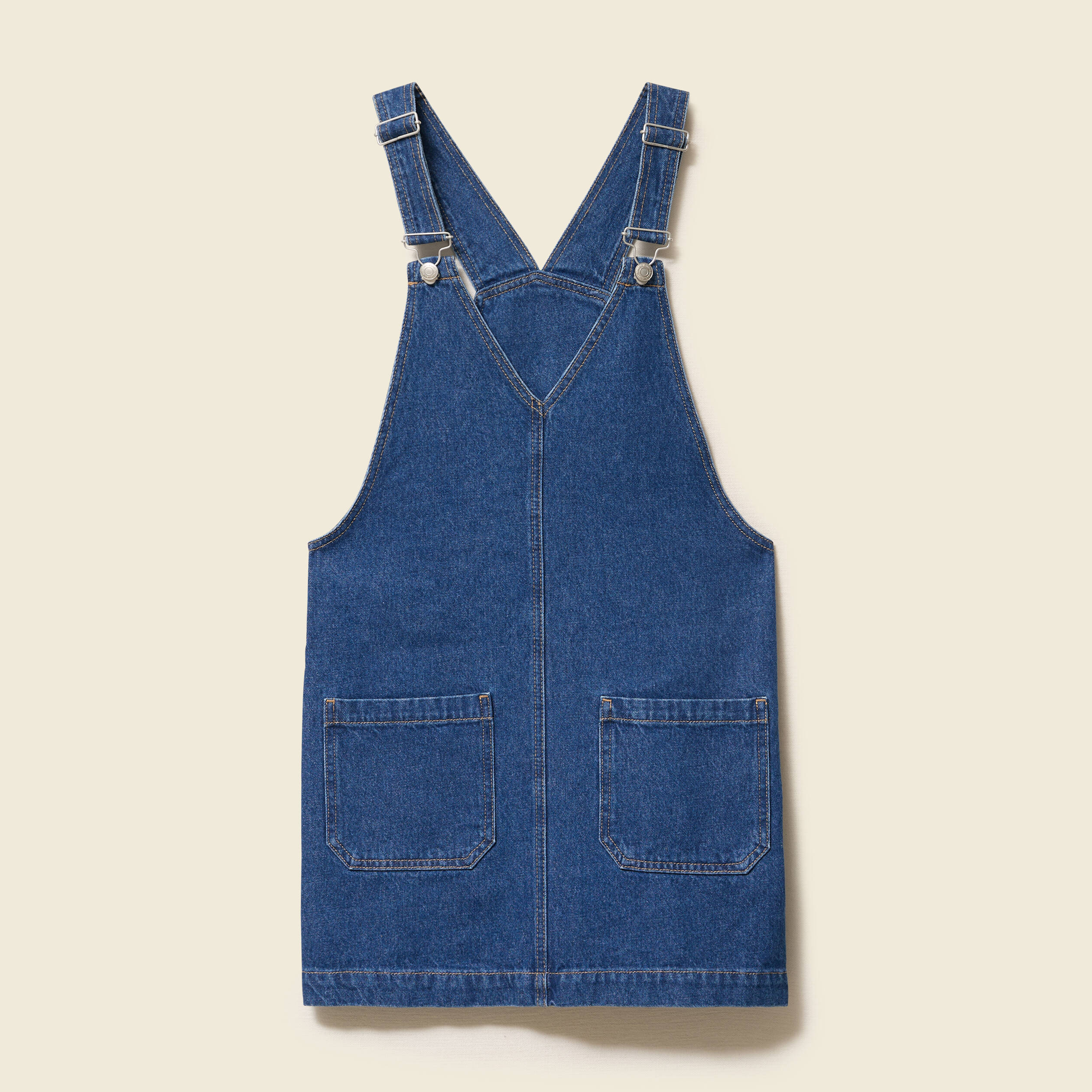 Robe en jeans col v à bretelles denim stone femme Bonobo