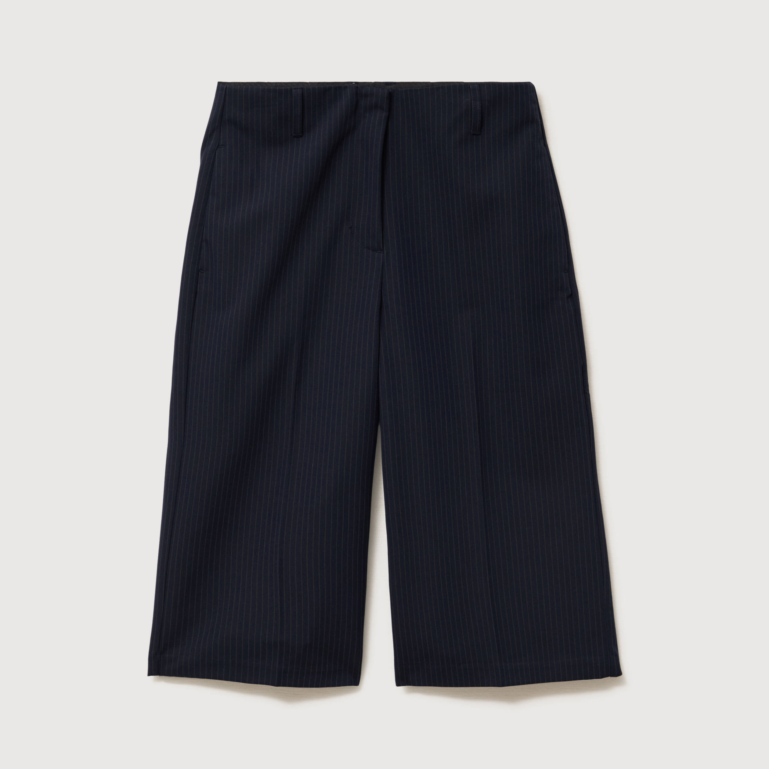 Bermuda large taille haute bleu marine femme