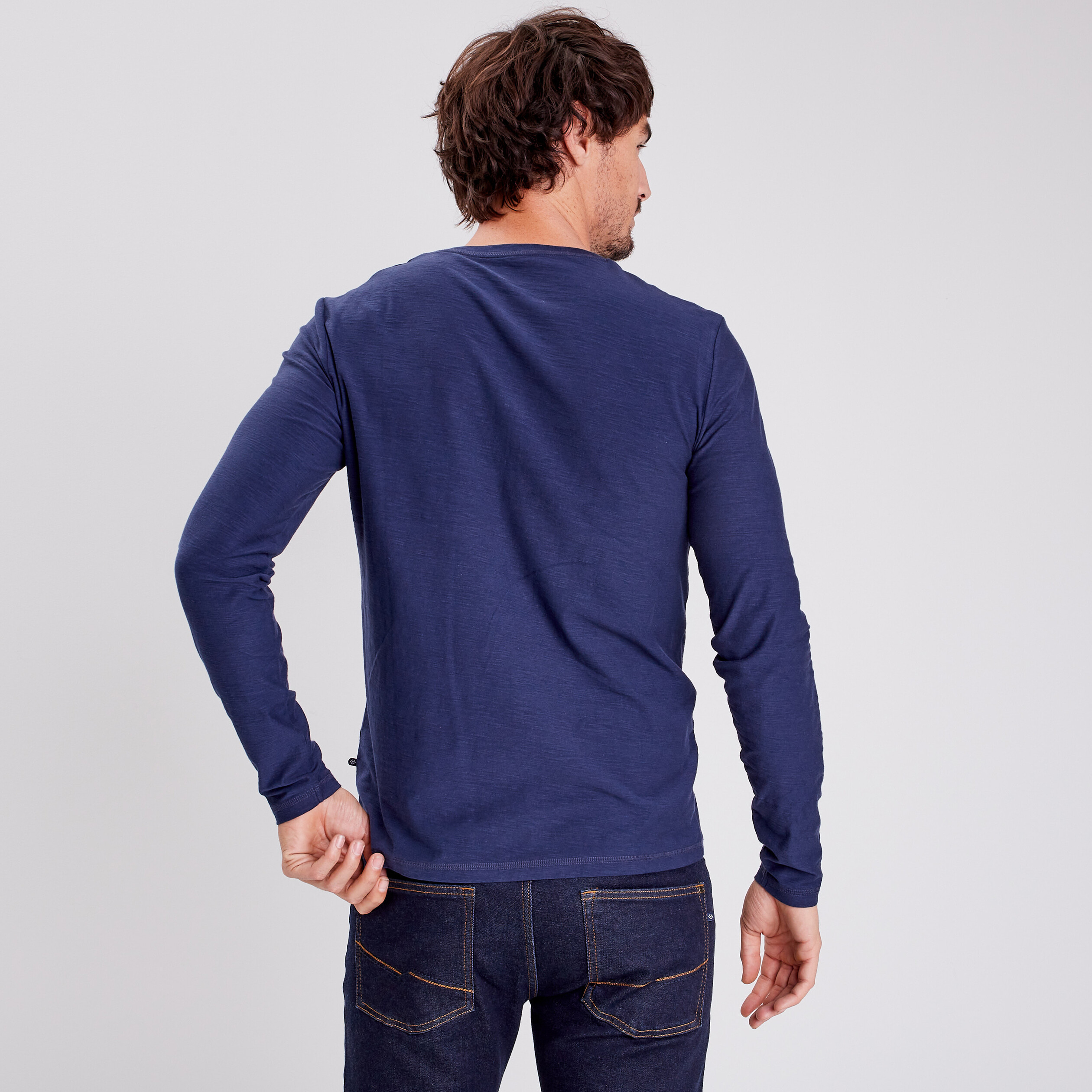 T-shirt manches longues bleu marine homme