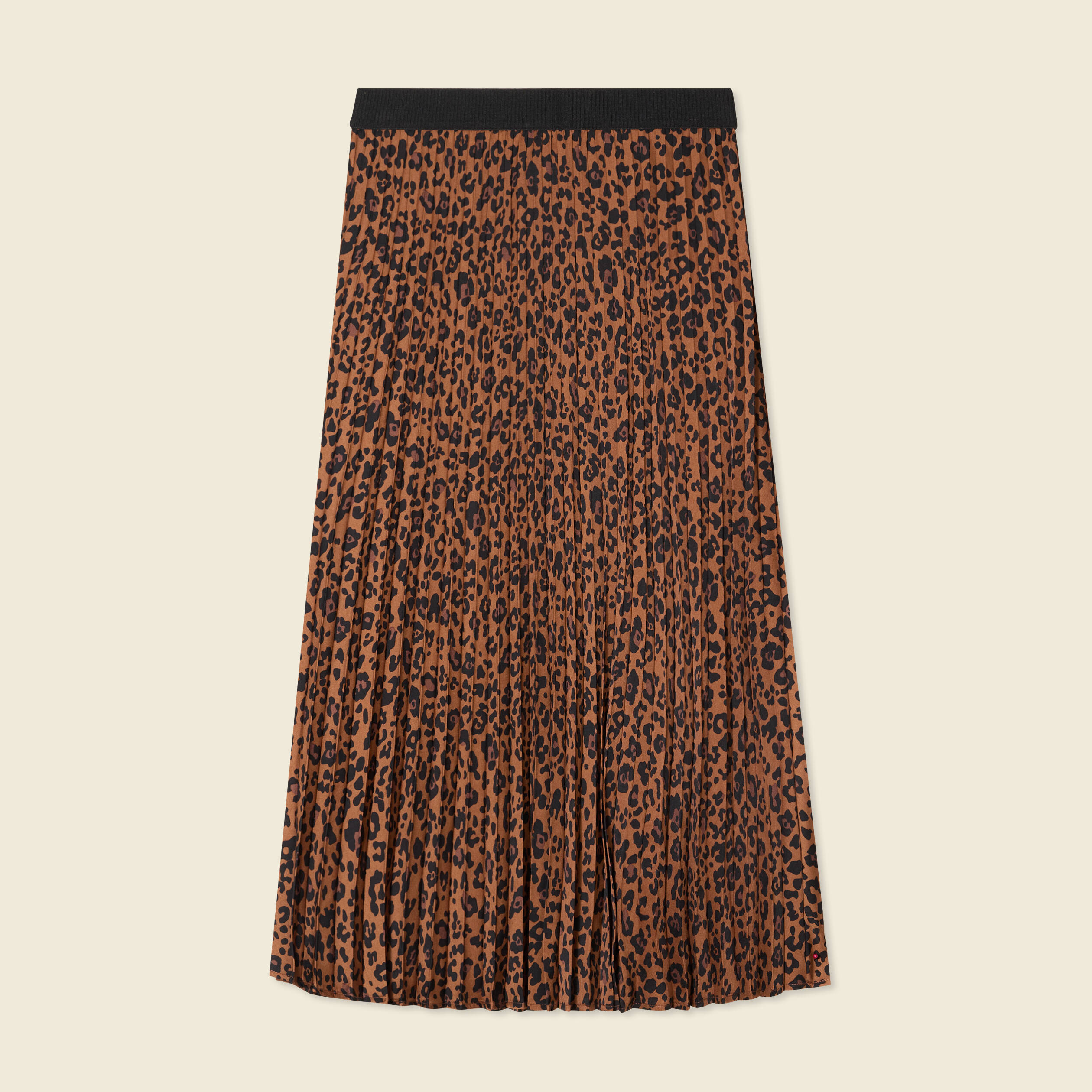 jupe longue droite plissee marron fonce femme Jupe longue droite plissée marron foncé femme