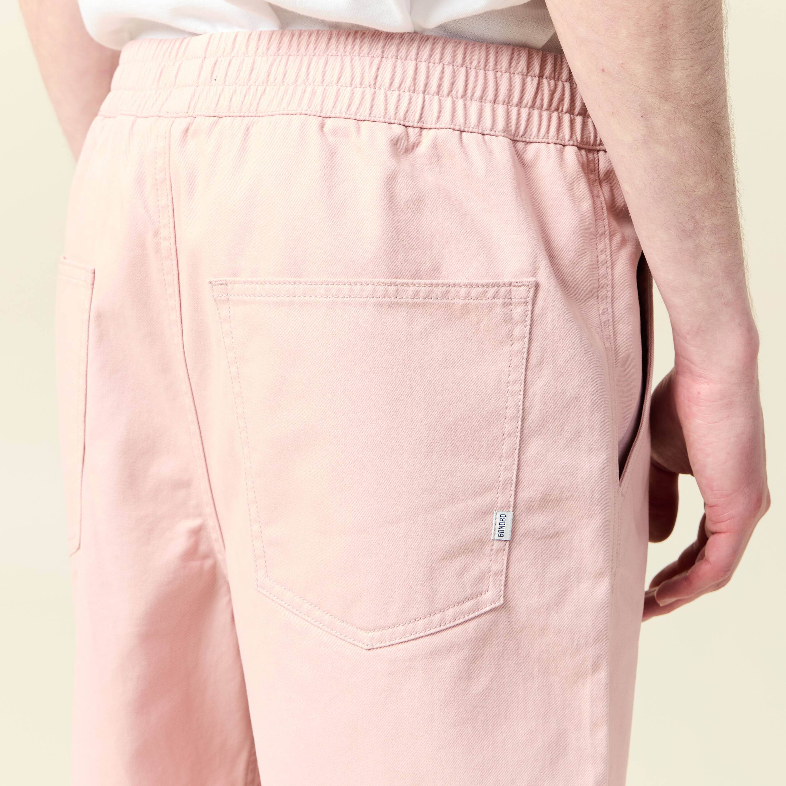 Bermuda droit rose pastel homme