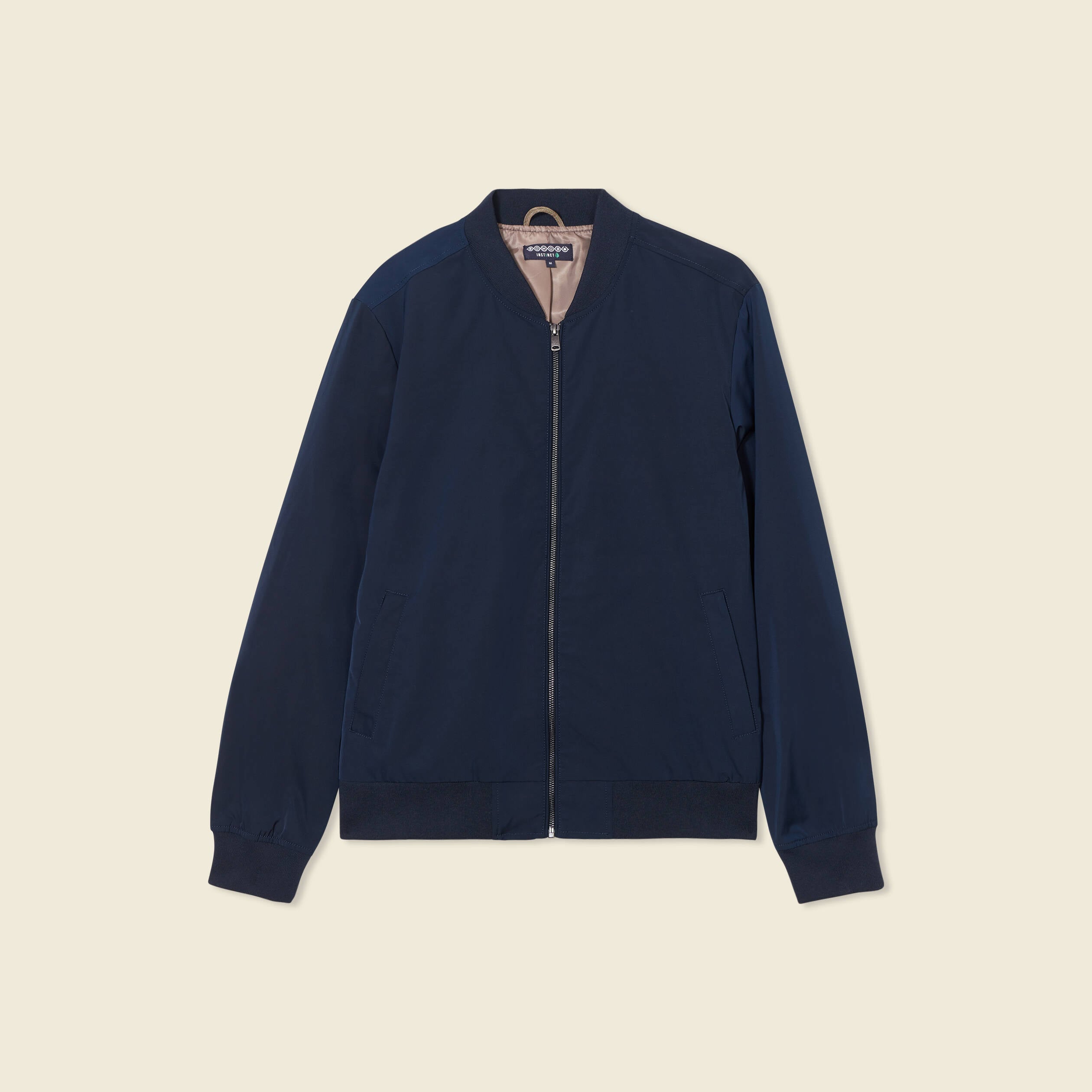 Blouson court manches longues doubl&eacute; bleu marine homme
