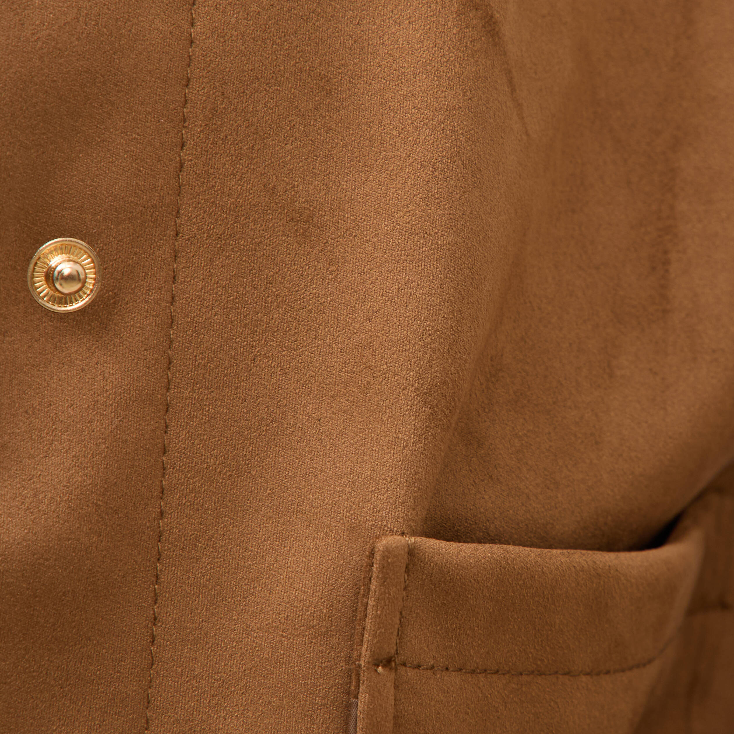 Blouson manches longues col classique marron femme