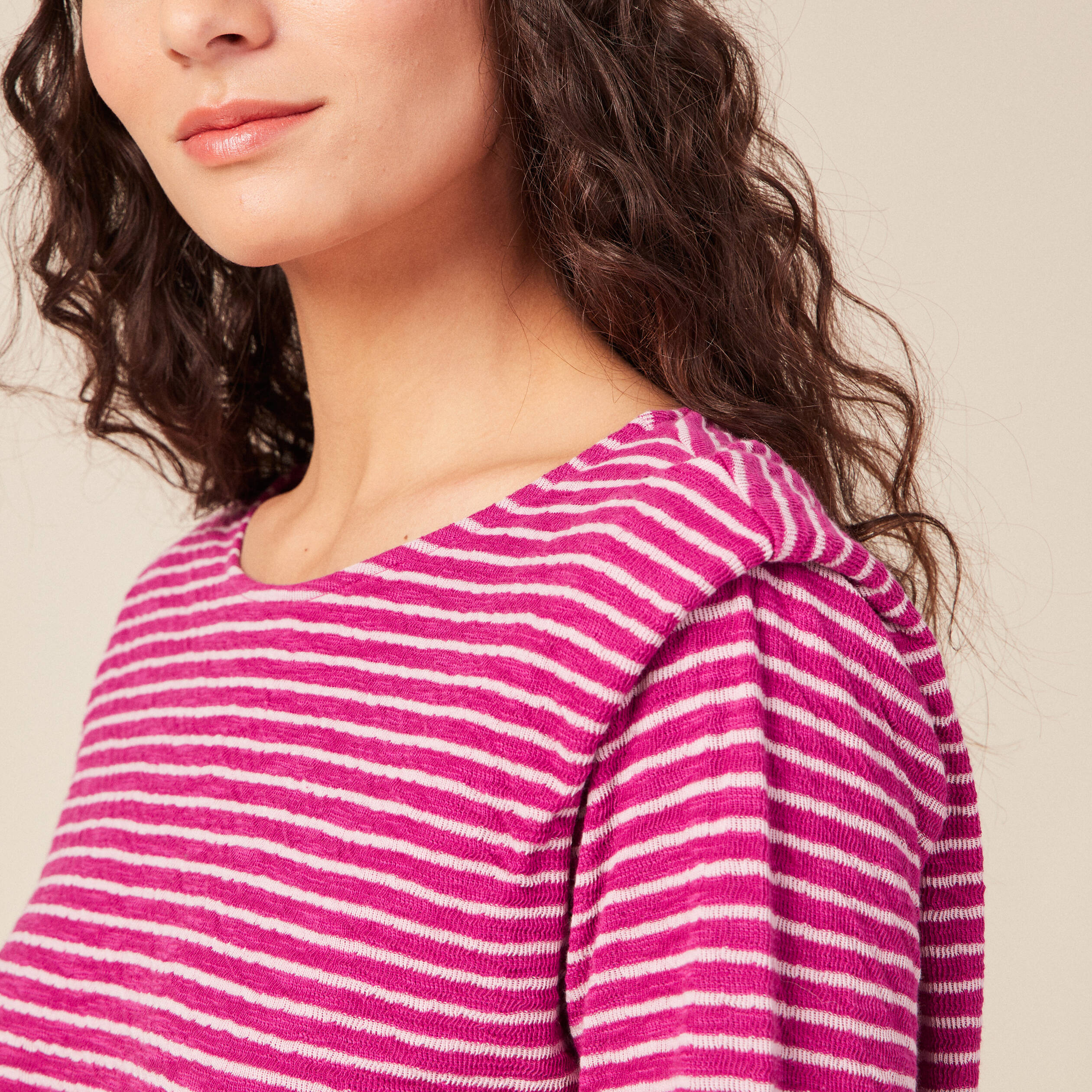 t shirt manches longues violet clair femme T-shirt manches longues violet clair femme