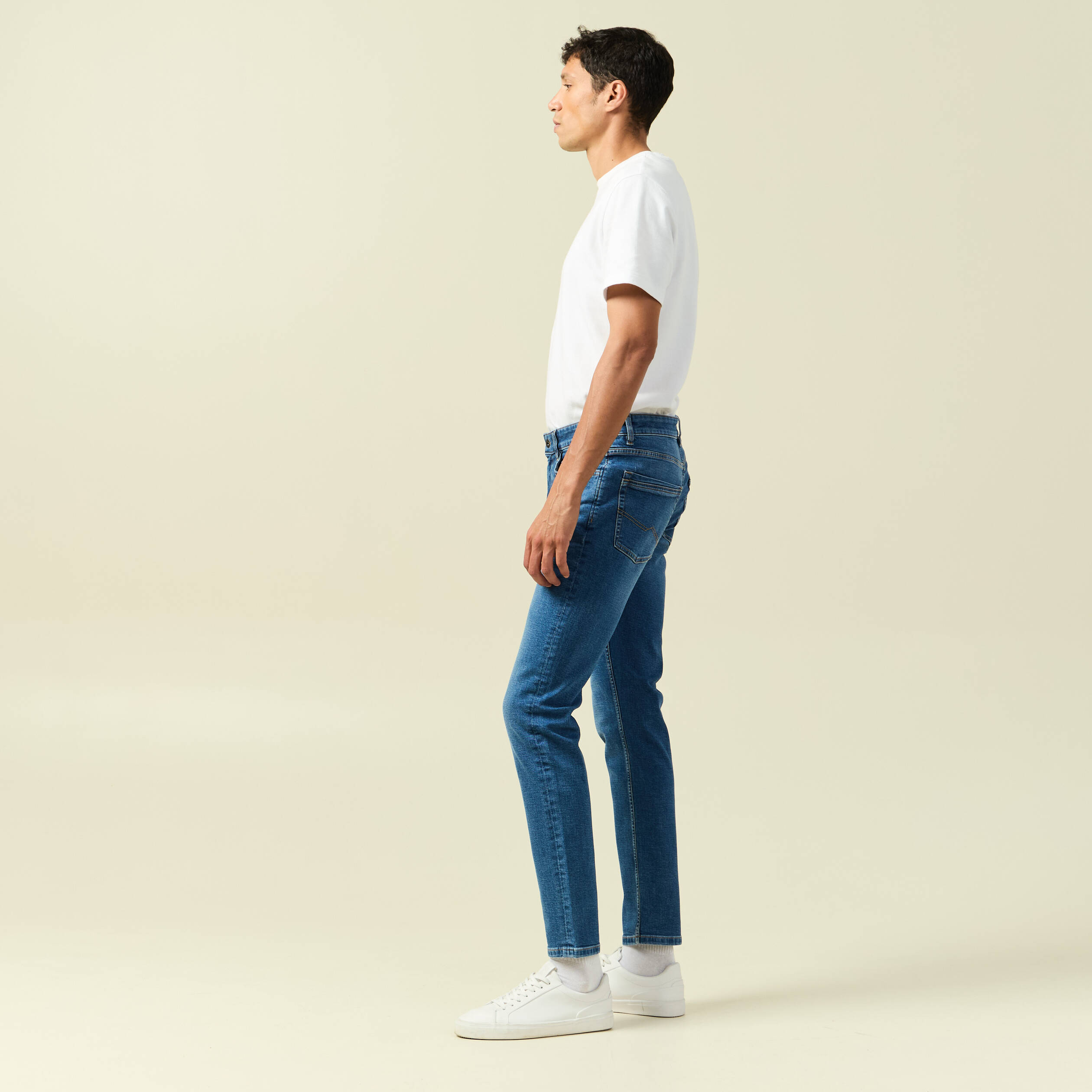 Jeans slim 5 poches longueur 32 denim stone homme