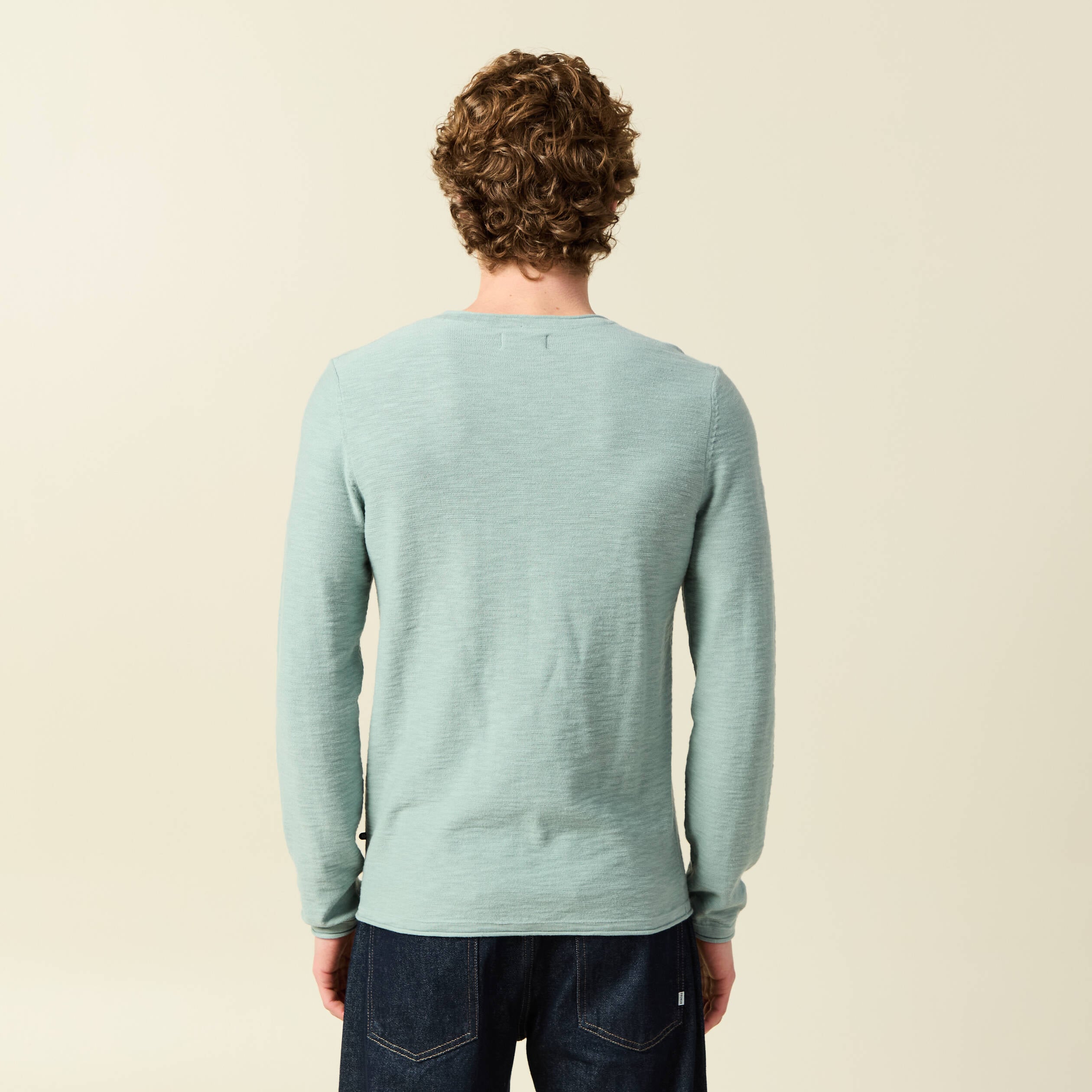 Pull manches longues vert clair homme