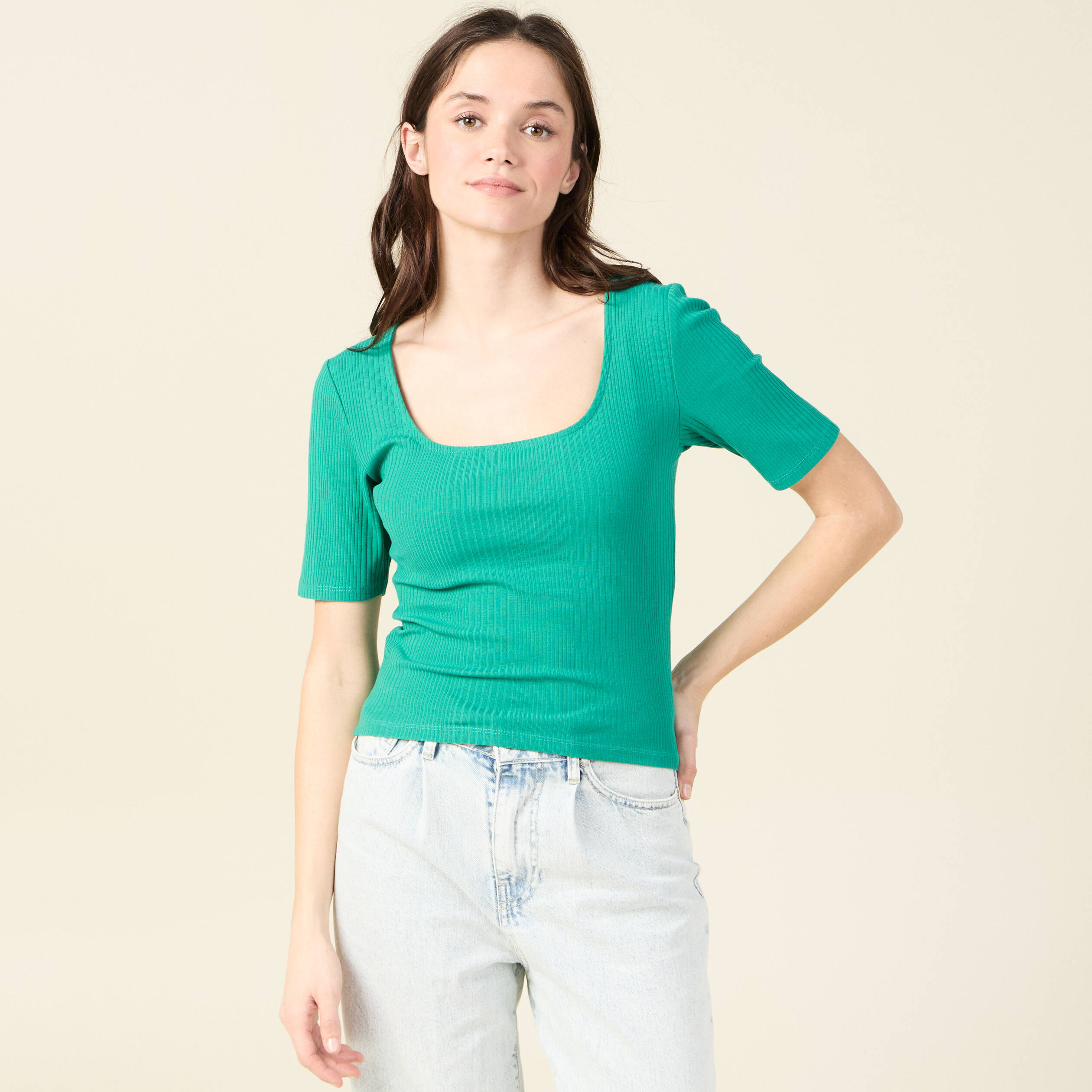 t shirt eco responsable vert turquoise femme T-shirt éco-responsable vert turquoise femme