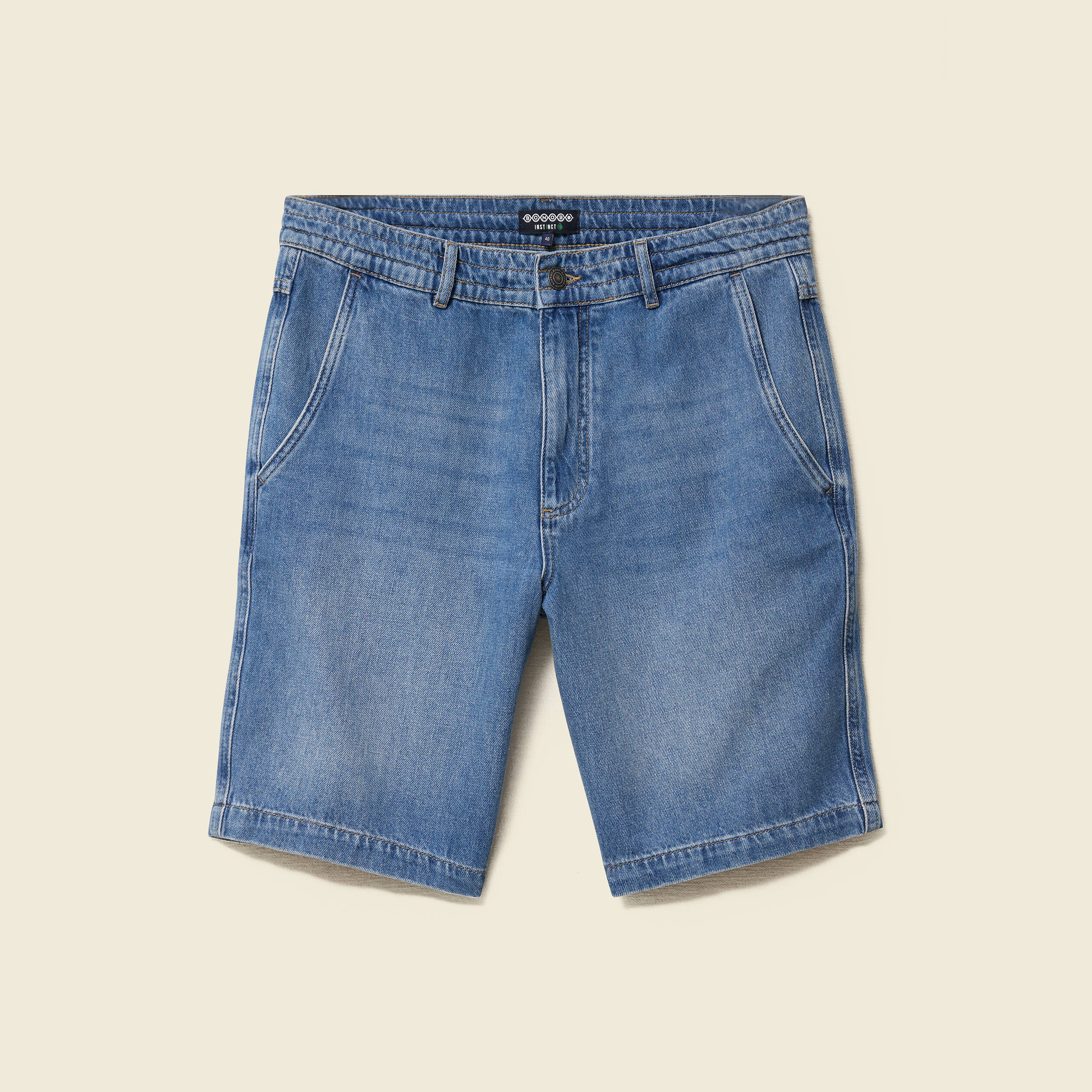 bermuda en coton denim denim stone homme Bermuda en coton denim denim stone homme