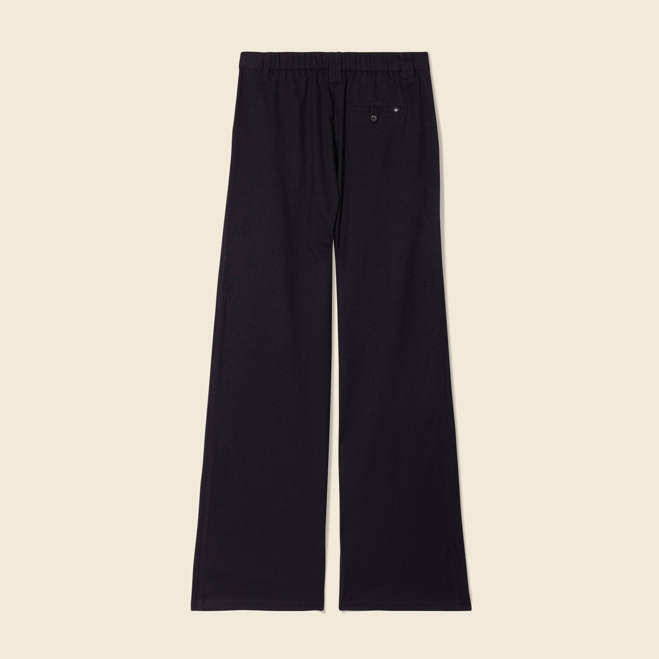 Pantalon large avec pinces noir femme