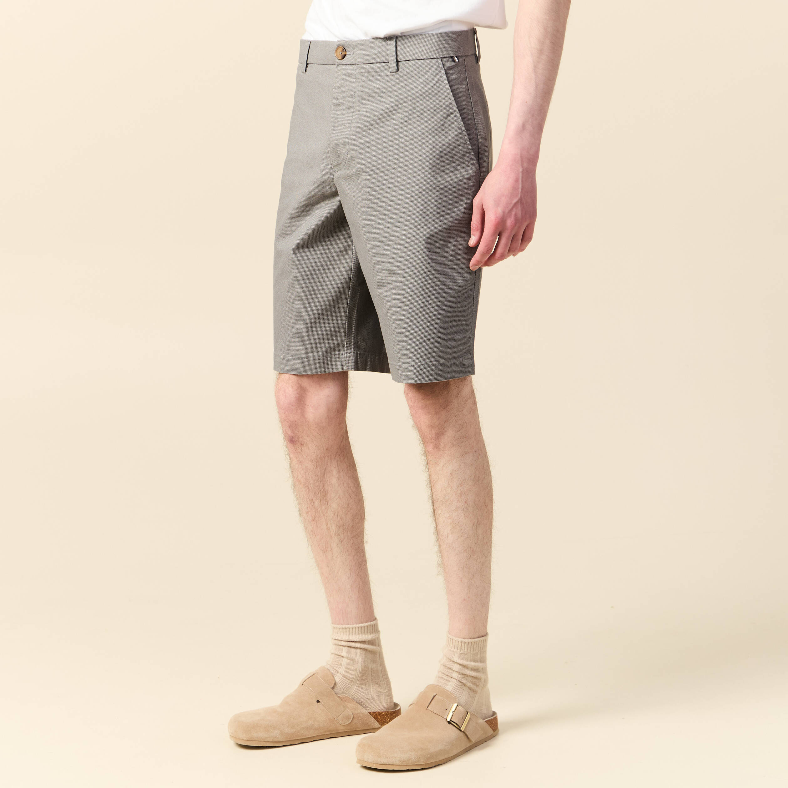 bermuda droit eco responsable gris homme Bermuda droit éco-responsable gris homme