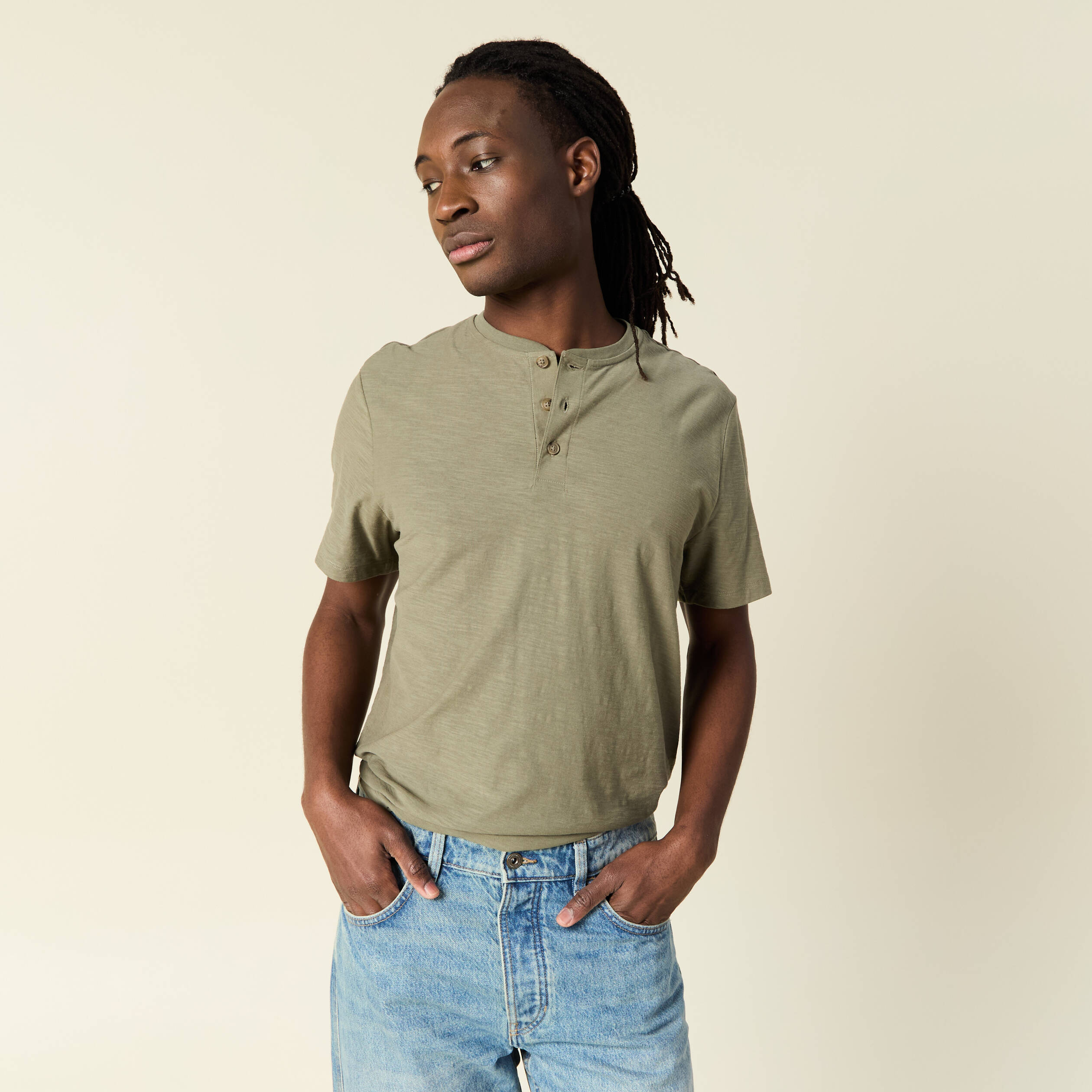 t shirt manches courtes vert kaki homme T-shirt manches courtes vert kaki homme
