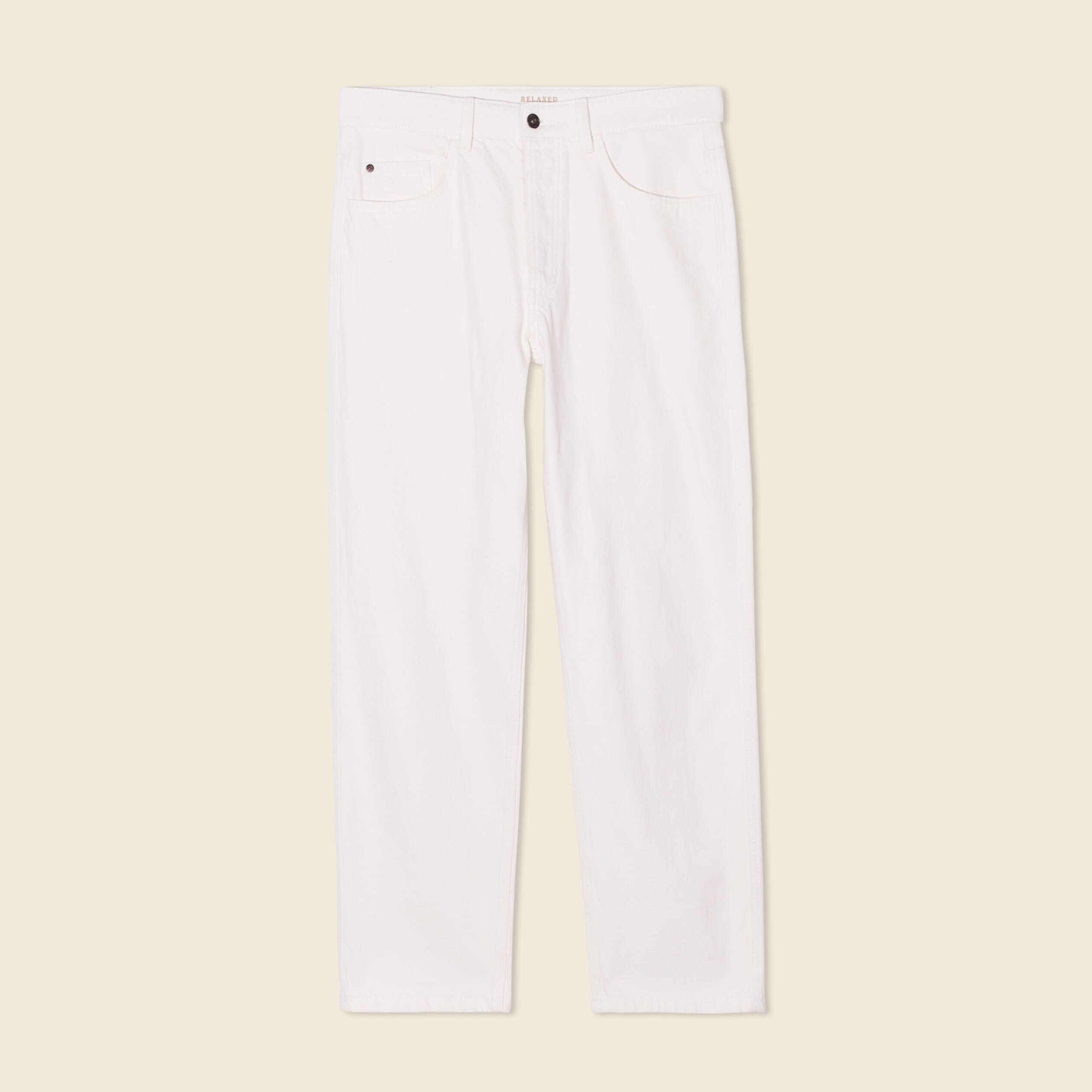 jeans relax 5 poches denim blanc homme Jeans relax 5 poches denim blanc homme