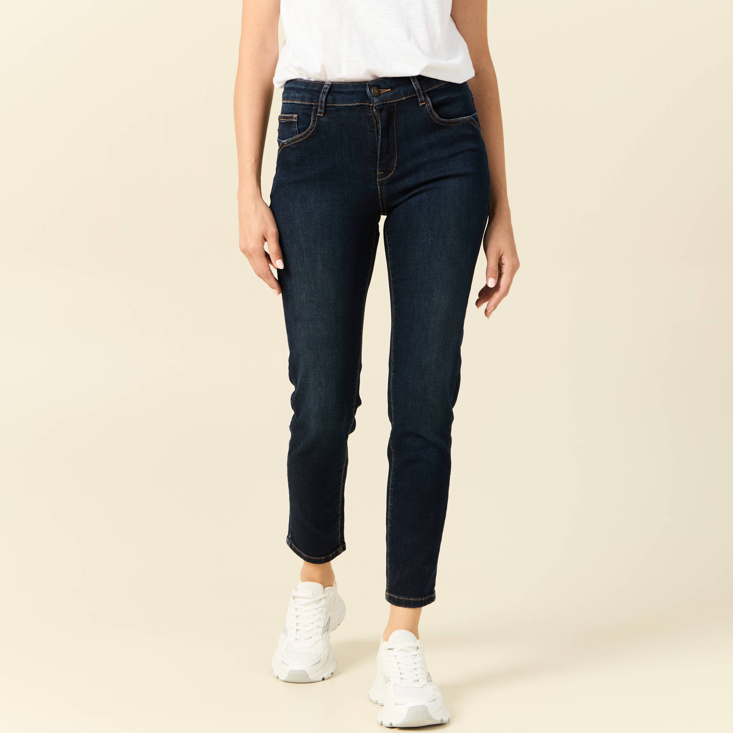 jeans slim 78eme denim brut femme Jeans slim 7/8ème denim brut femme