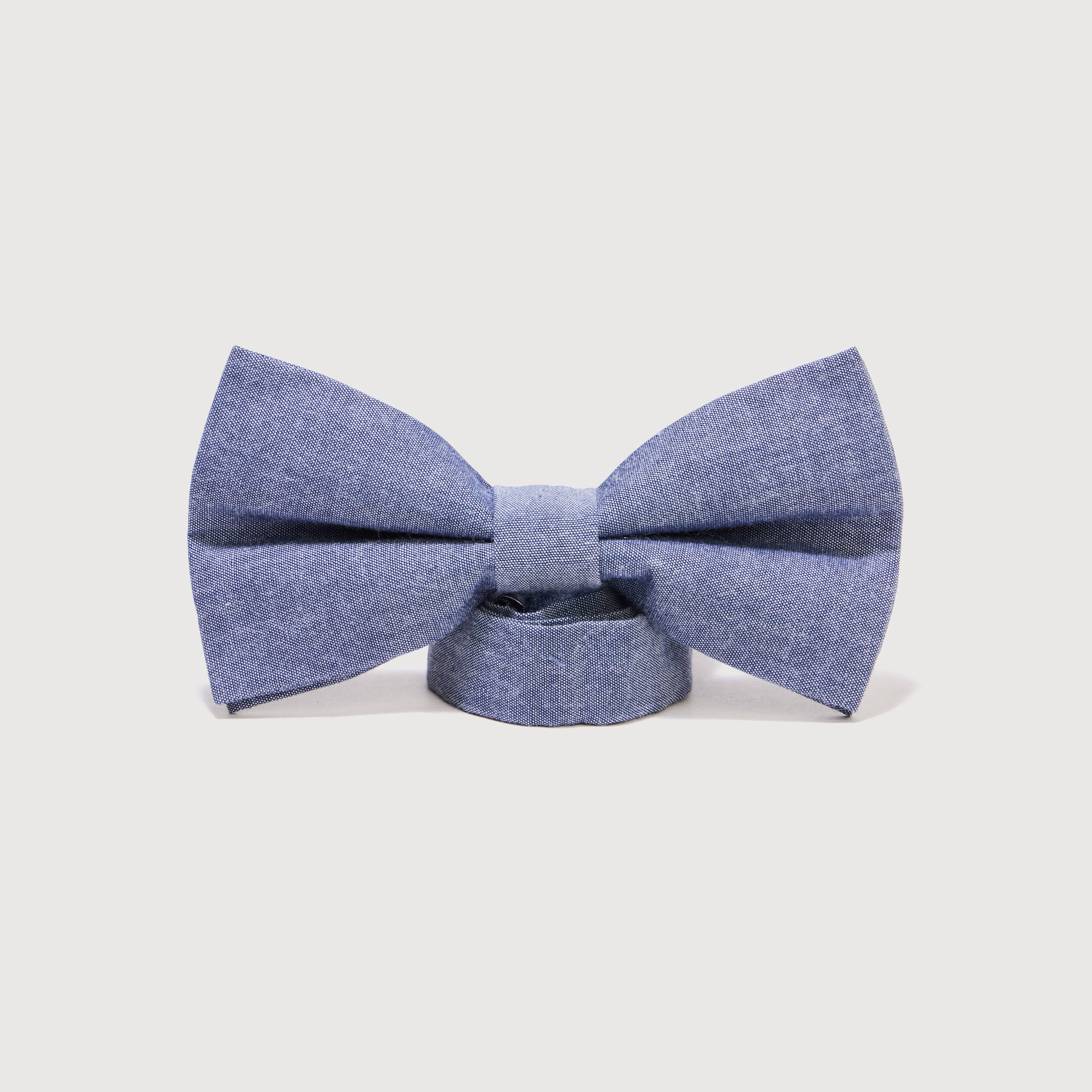 Noeud papillon en coton bleu gris homme