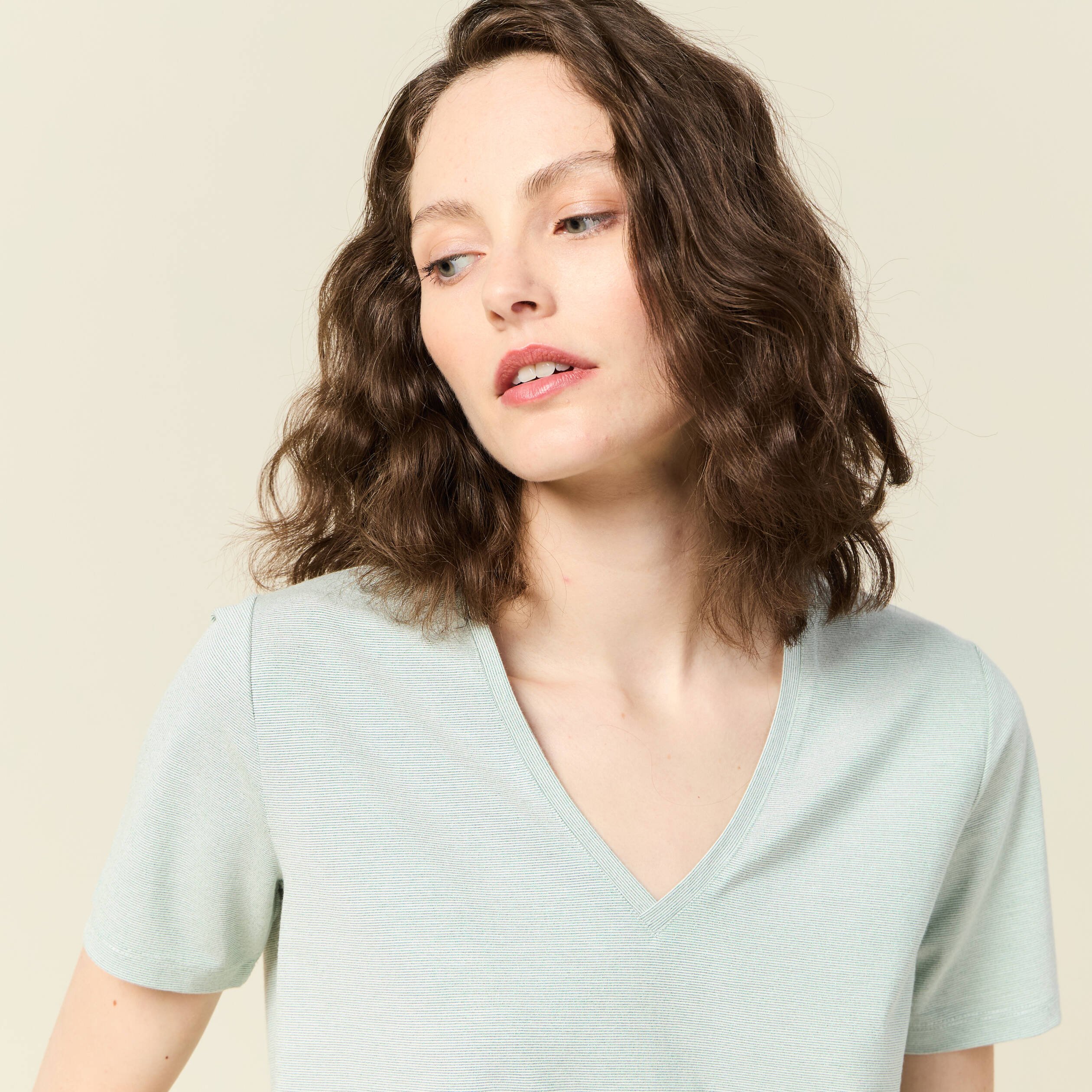 t shirt manches courtes vert clair femme T-shirt manches courtes vert clair femme
