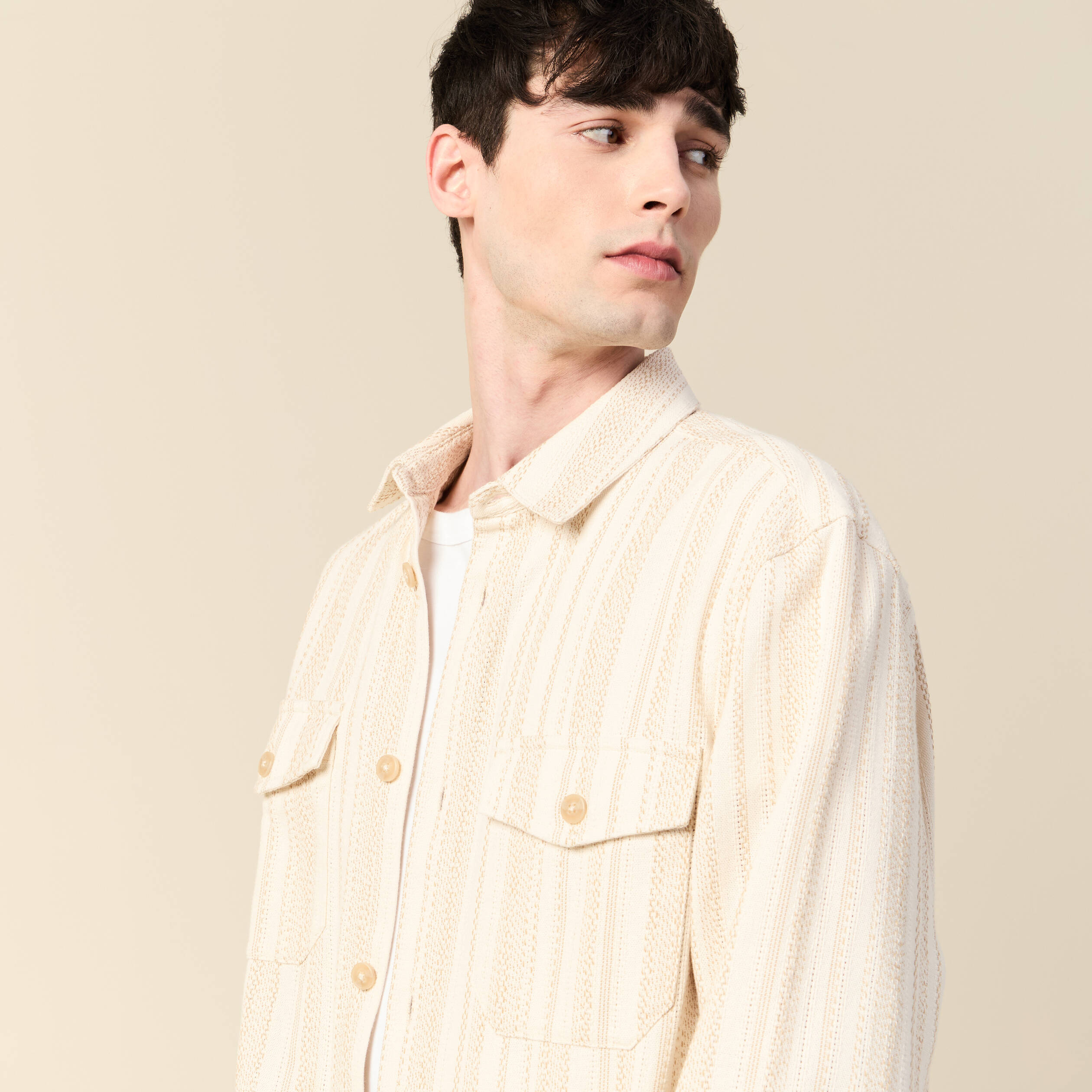 surchemise manches longues ecru homme Surchemise manches longues ecru homme