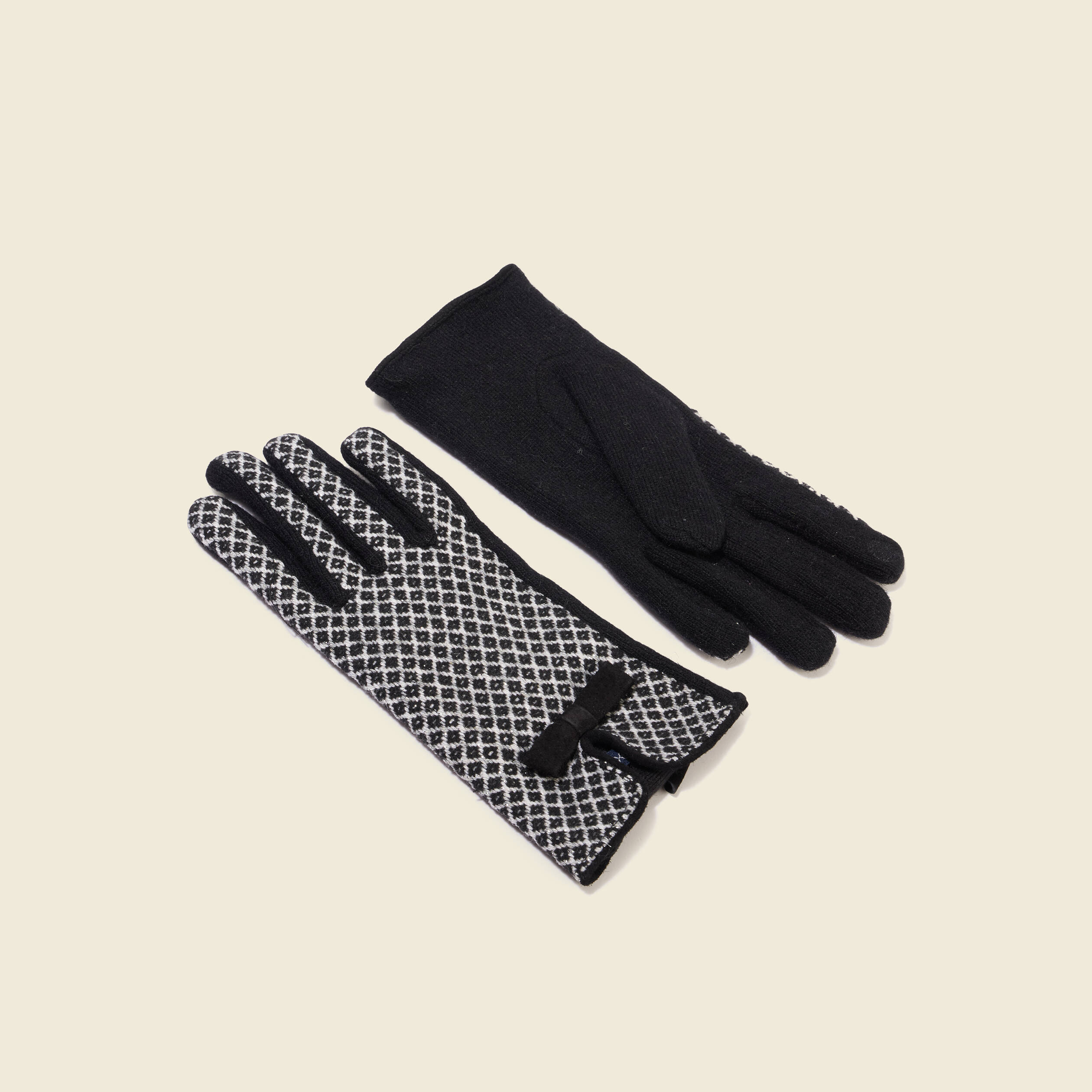 Gants doubl&eacute;s noir femme