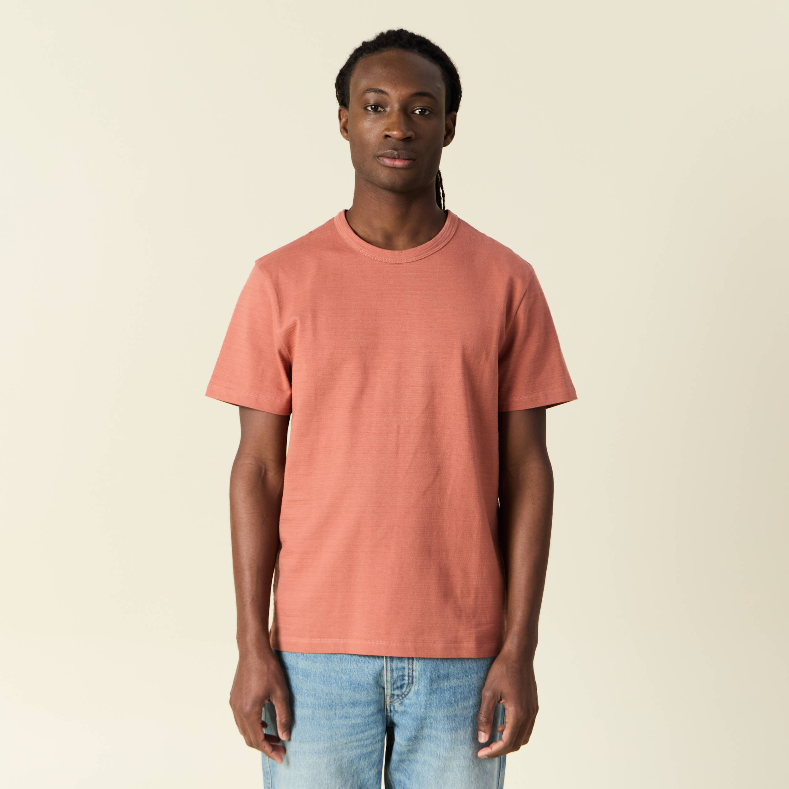 t shirt manches courtes vieux rose homme T-shirt manches courtes vieux rose homme