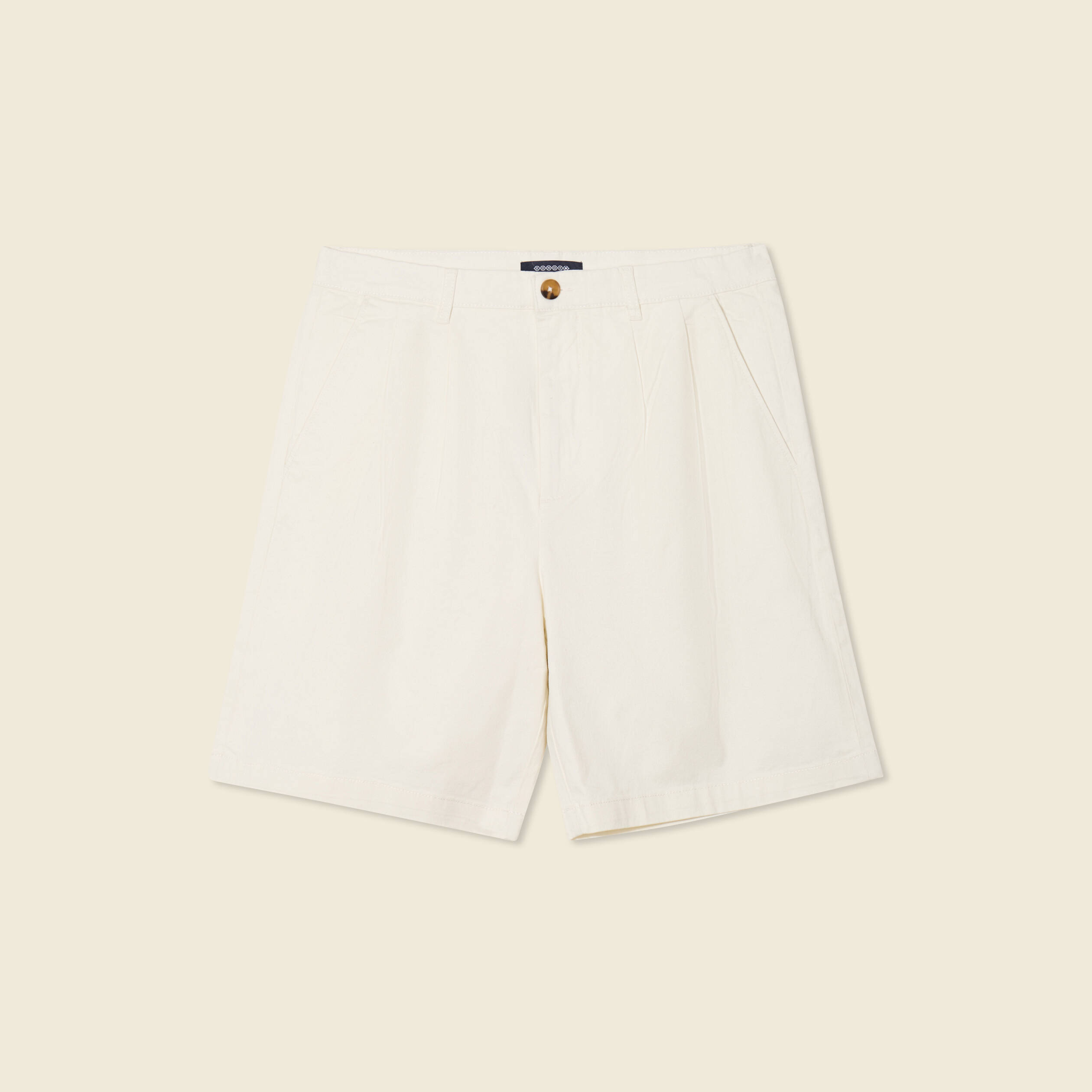 bermuda droit avec pinces ecru homme Bermuda droit avec pinces ecru homme
