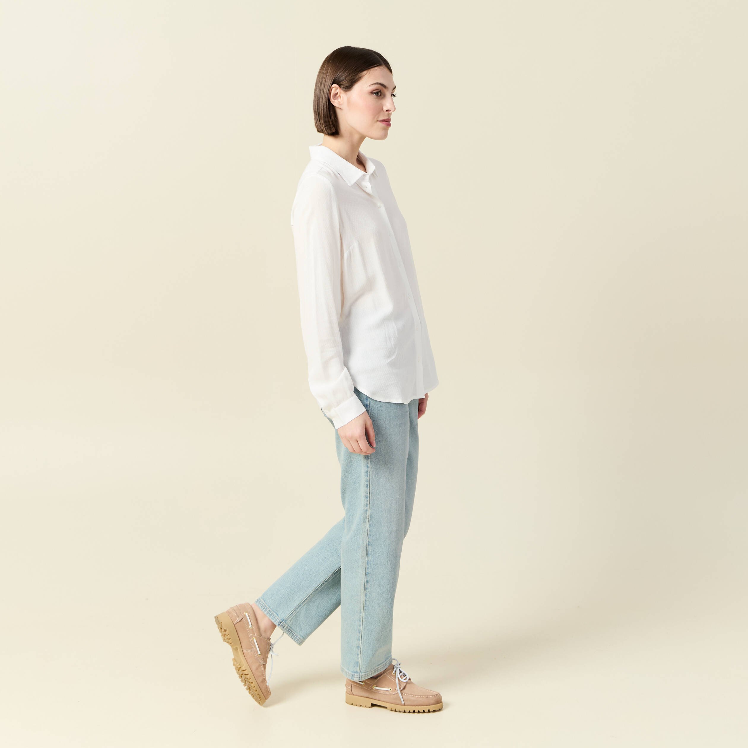 chemise manches longues fluide blanc femme Chemise manches longues fluide blanc femme