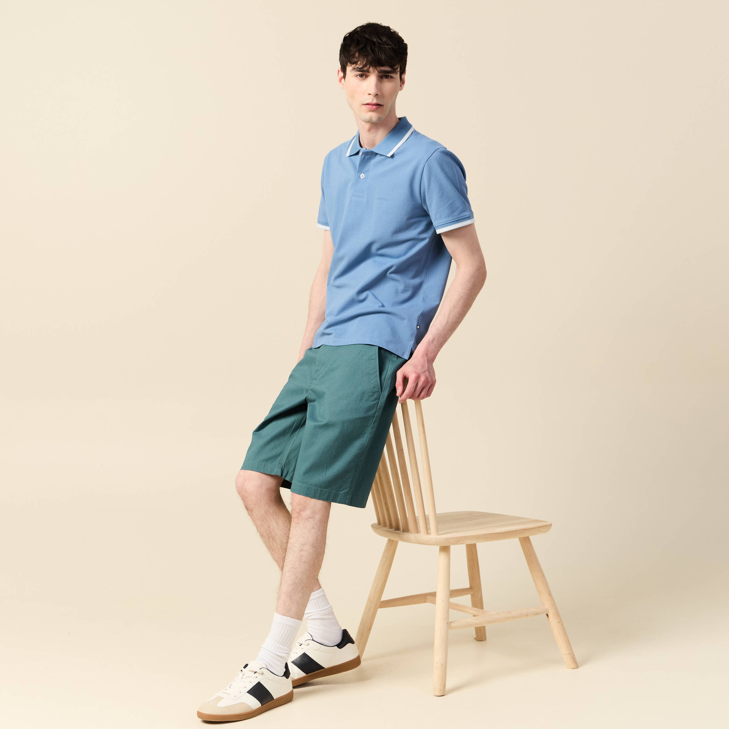 bermuda droit eco responsable vert fonce homme Bermuda droit éco-responsable vert foncé homme