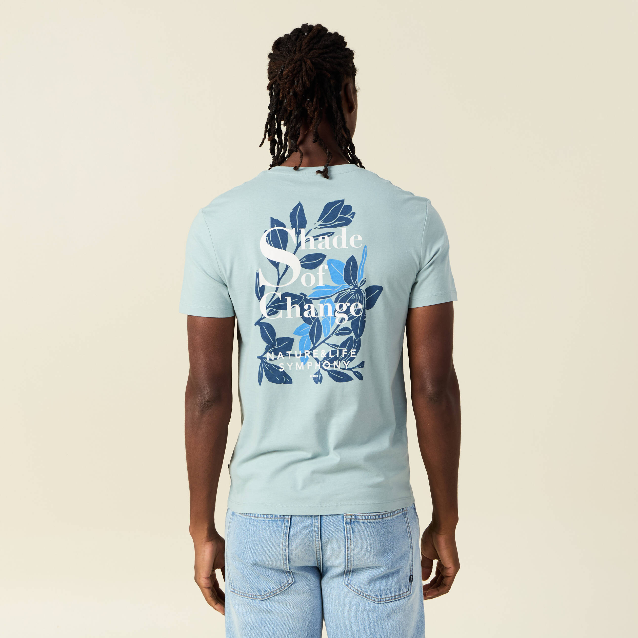 t shirt manches courtes bleu gris homme T-shirt manches courtes bleu gris homme