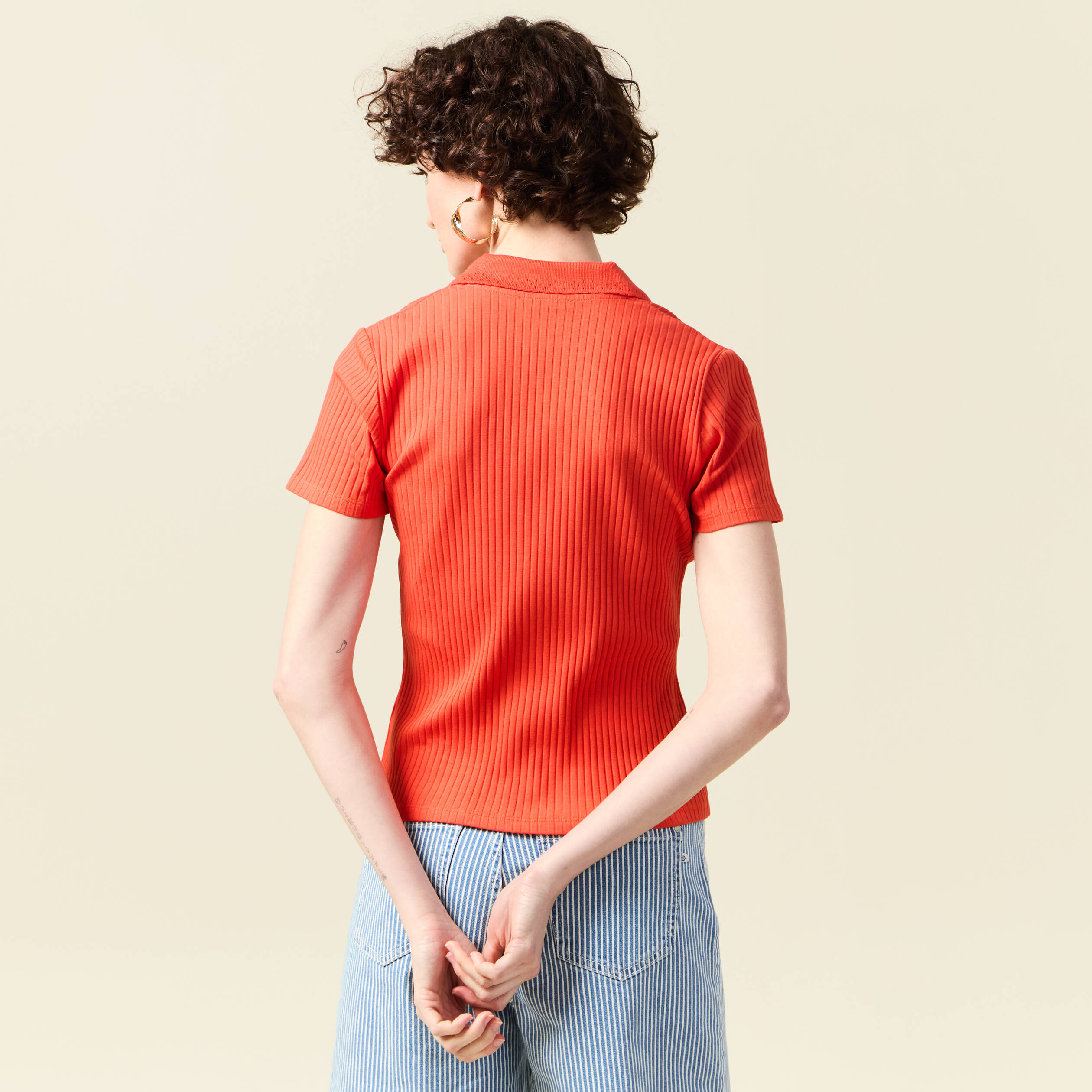 polo manches courtes orange femme Polo manches courtes orange femme