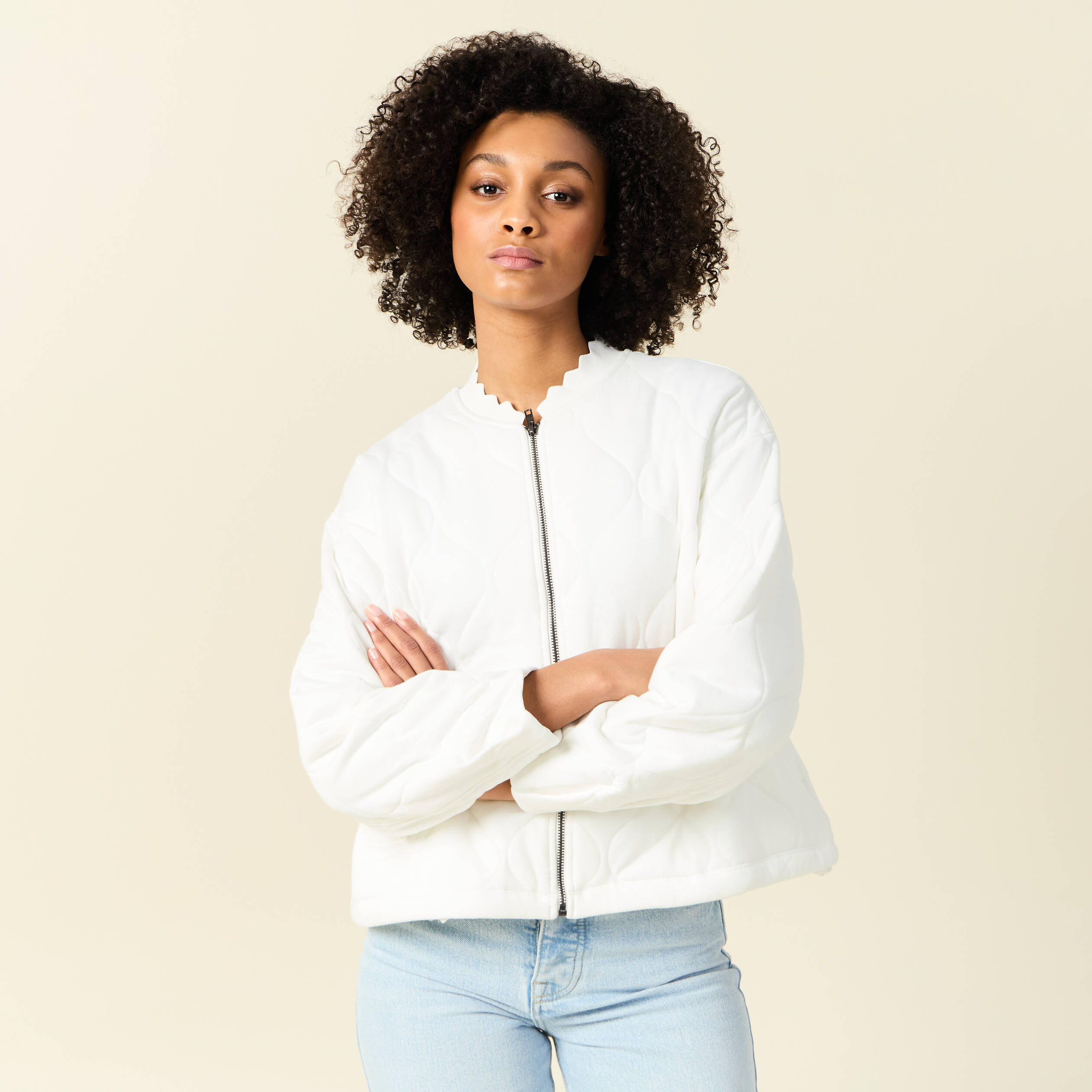 gilet matelasse ecru femme Gilet matelassé ecru femme
