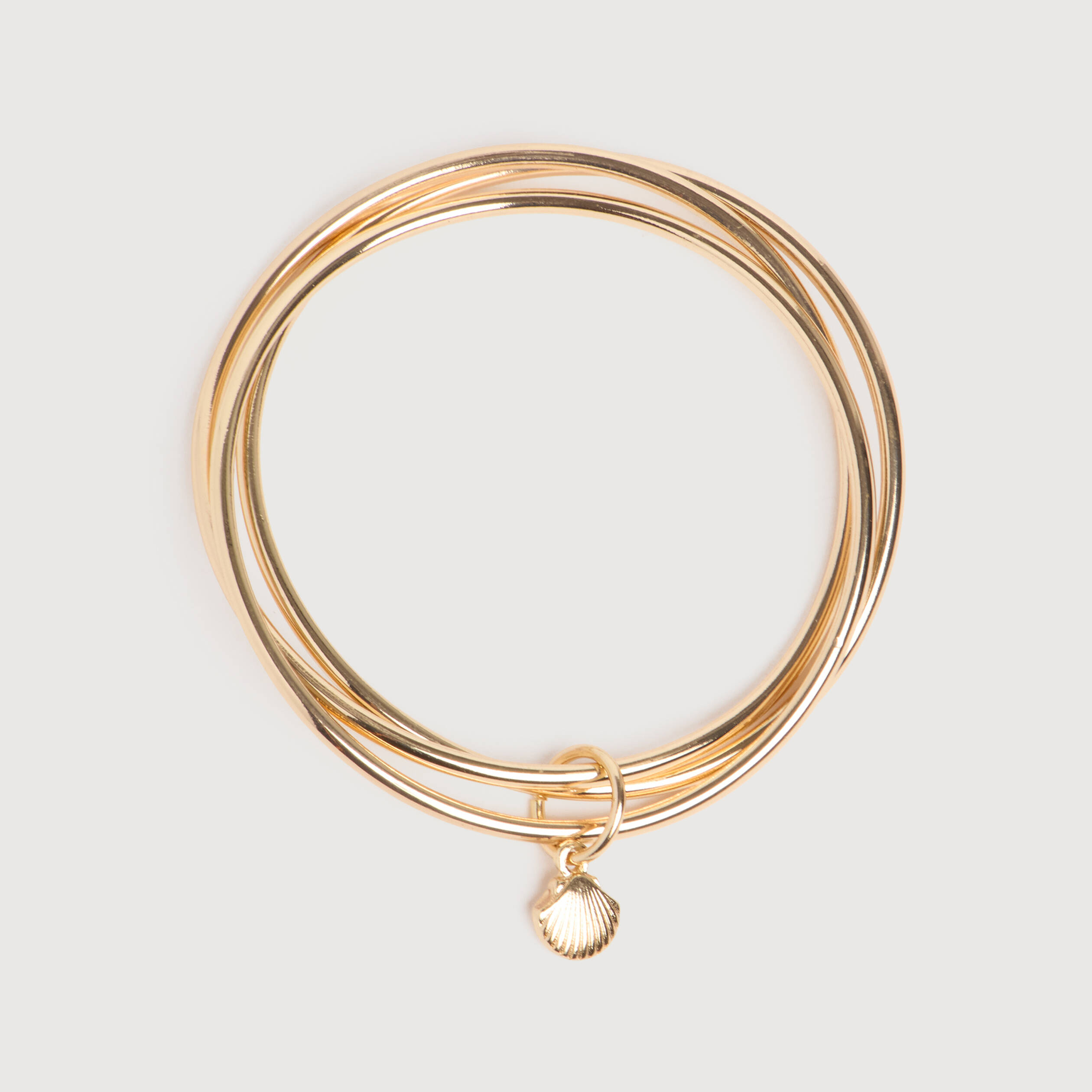 Bracelets 3 joncs dor&eacute;s couleur or femme