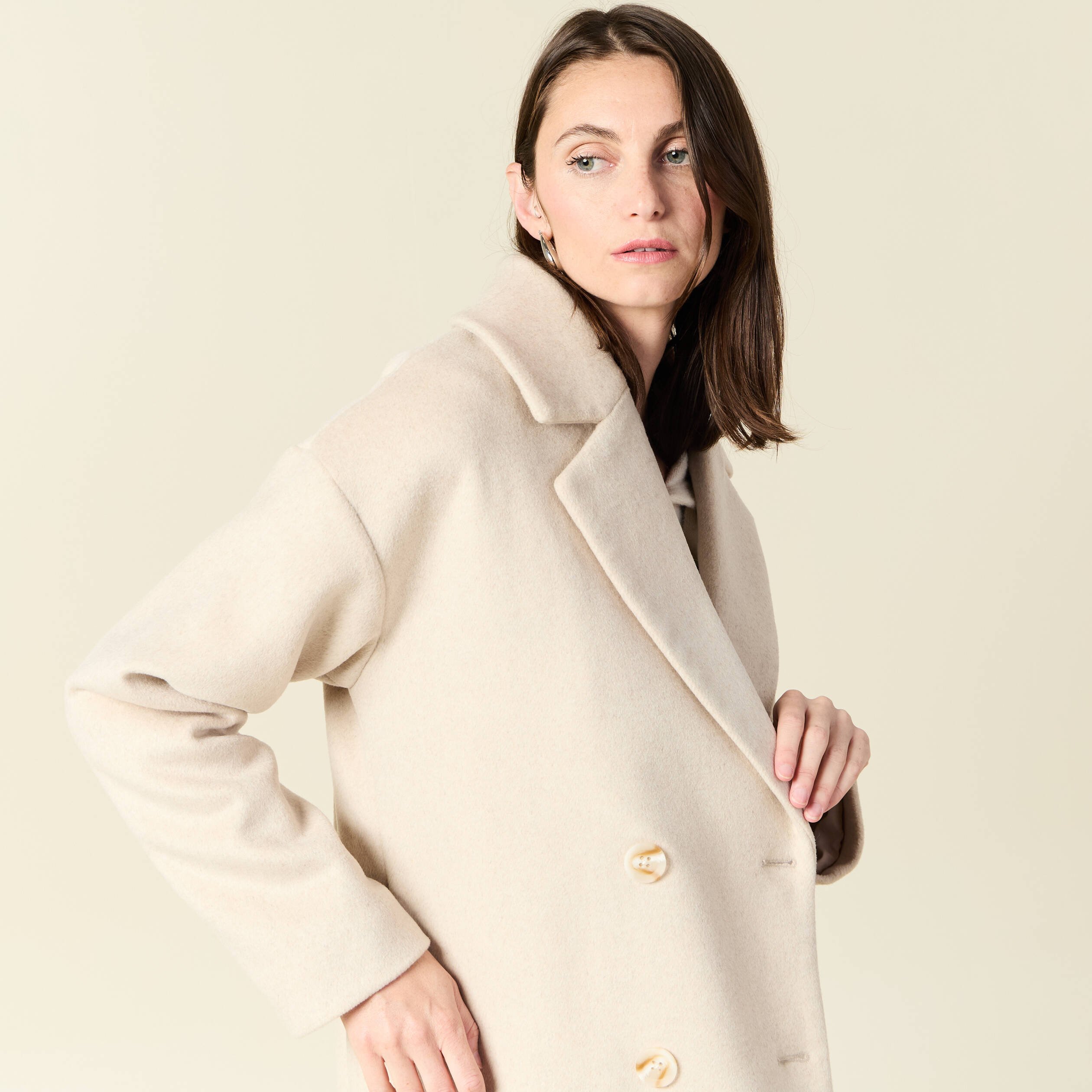 manteau long oversize creme femme Manteau long oversize creme femme
