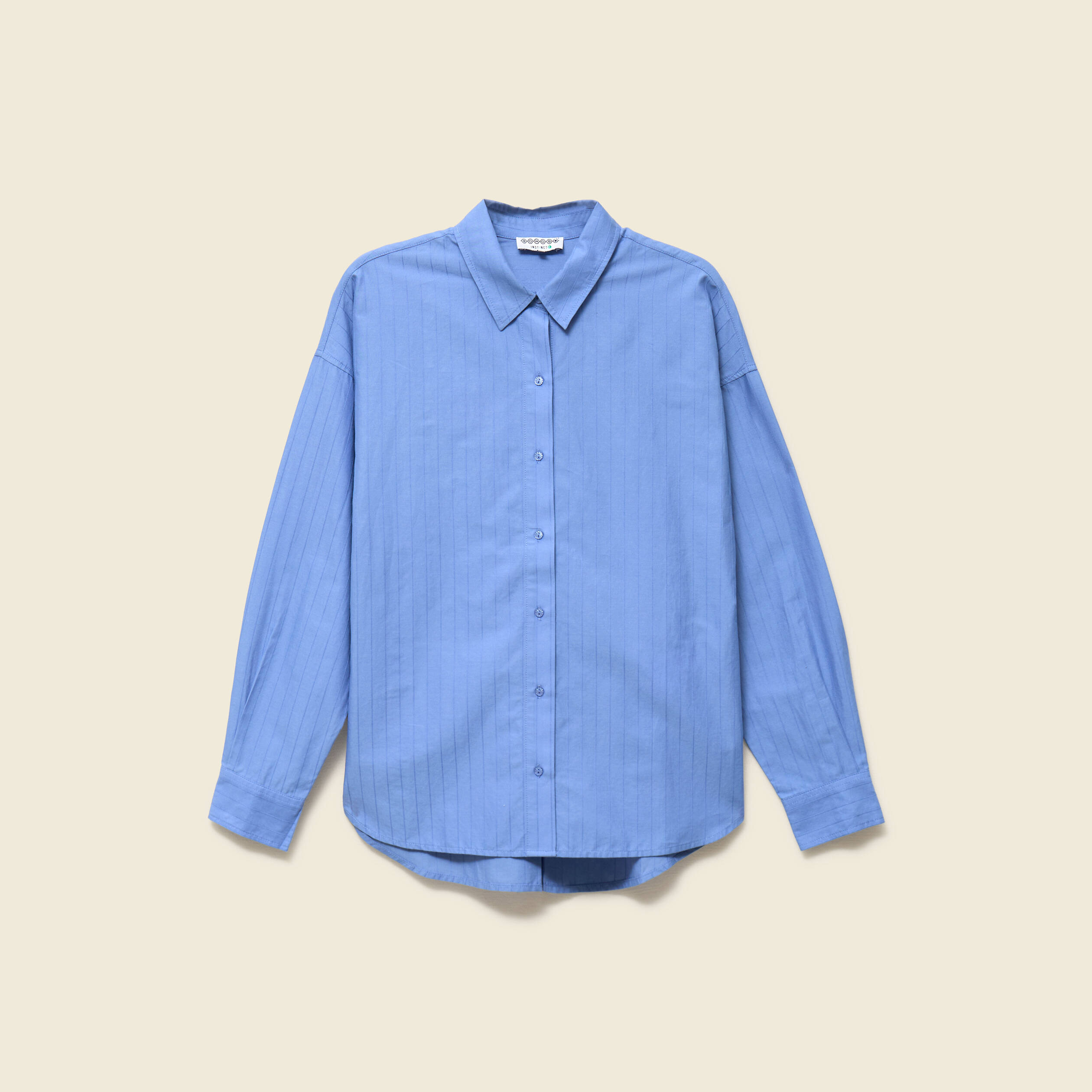 Chemise oversize en coton bleu ciel femme