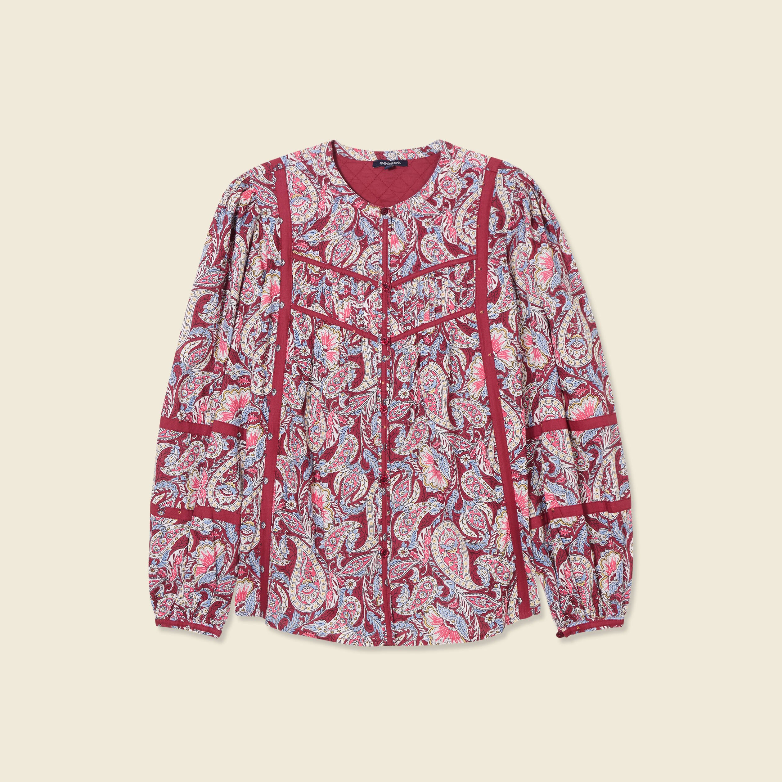 Blouse manches longues bordeaux femme