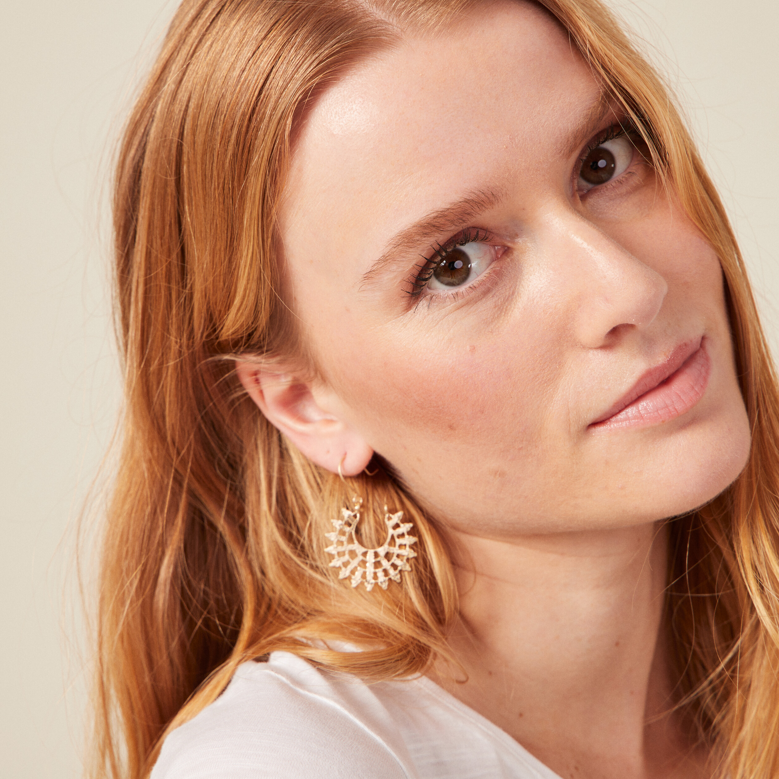 Boucles d'oreilles pendantes couleur or femme