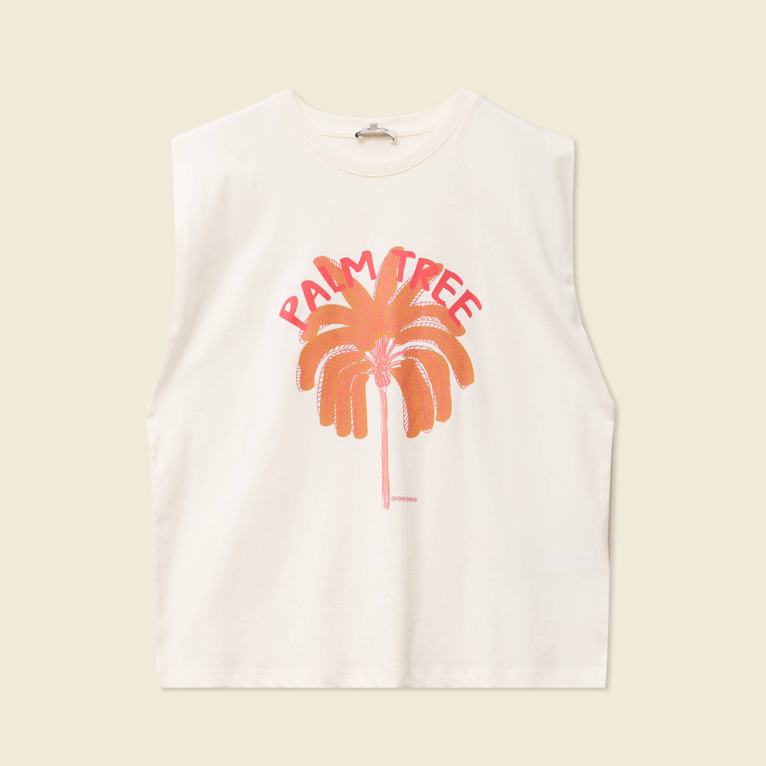 T-shirt sans manches ivoire femme