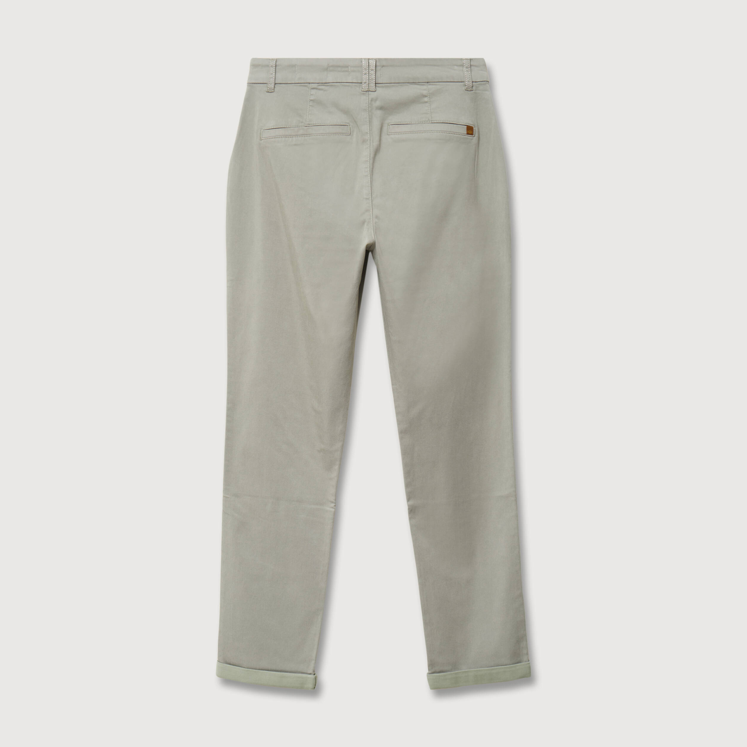 Chino cigarette 7/8&egrave;me taille haute vert kaki femme