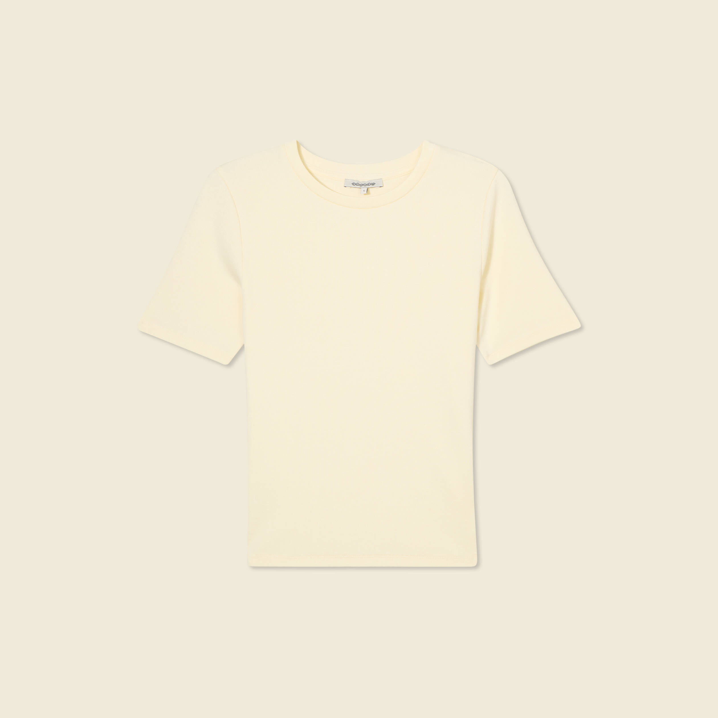 T-shirt manches courtes jaune pastel femme